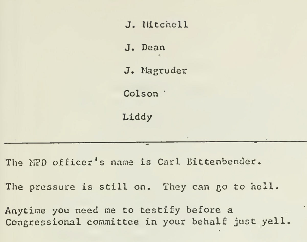 Note to Paul Gaynor, Security Research Staff (CIA), 29 December 1972