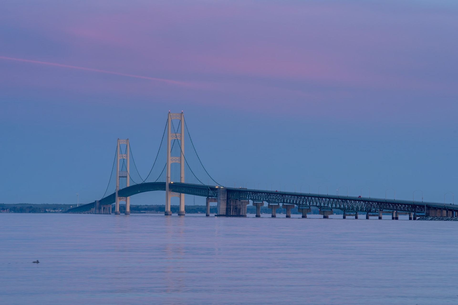 Mackinac Bridge at Sunset: Finding another shot of the bridge at sunset from when we camped in St. Ignace.