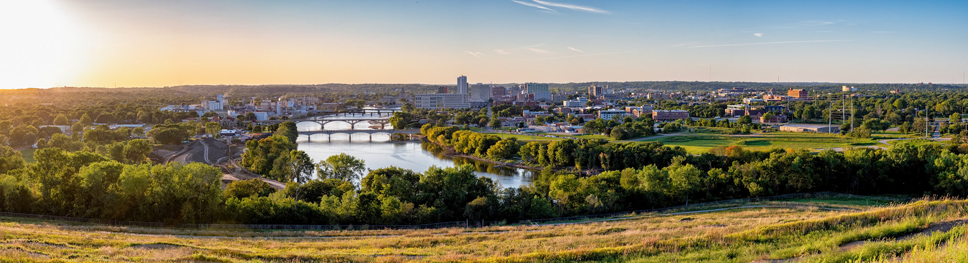 Cedar Rapids - The Wide View - 12 shot panaorama of downtown Cedar Rapids viewed from the scenic overlook on the decommissioned Mt Trashmore landfill.