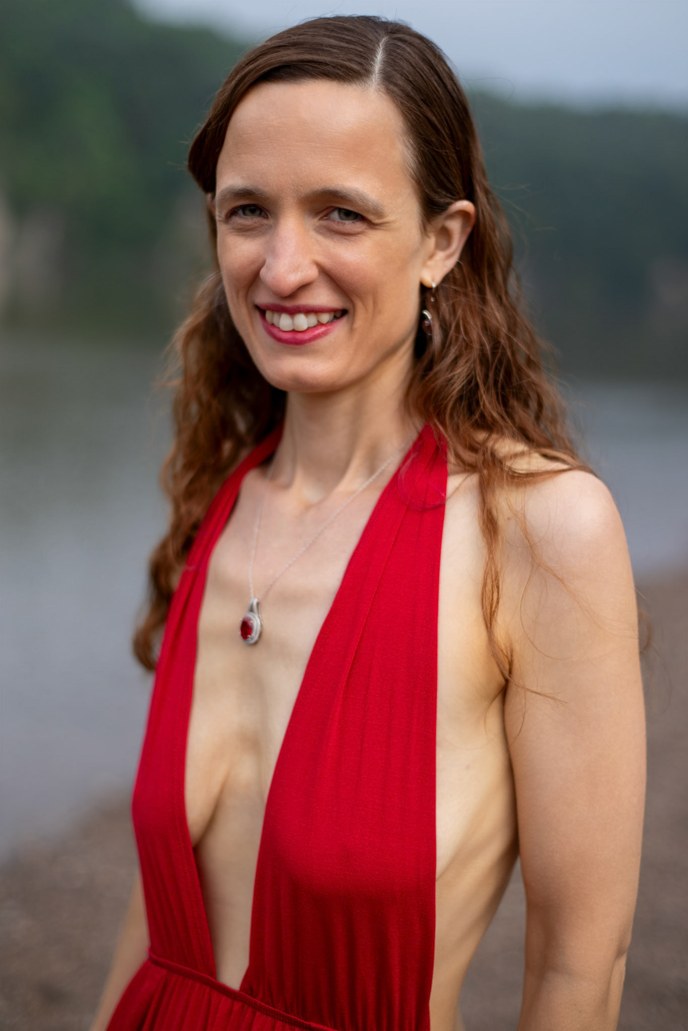 Serene Nature and Red: Elegance - Since getting this dress, I had a series of shots in mind at a nearby state park. We had a chance in the morning to try out a few of them.