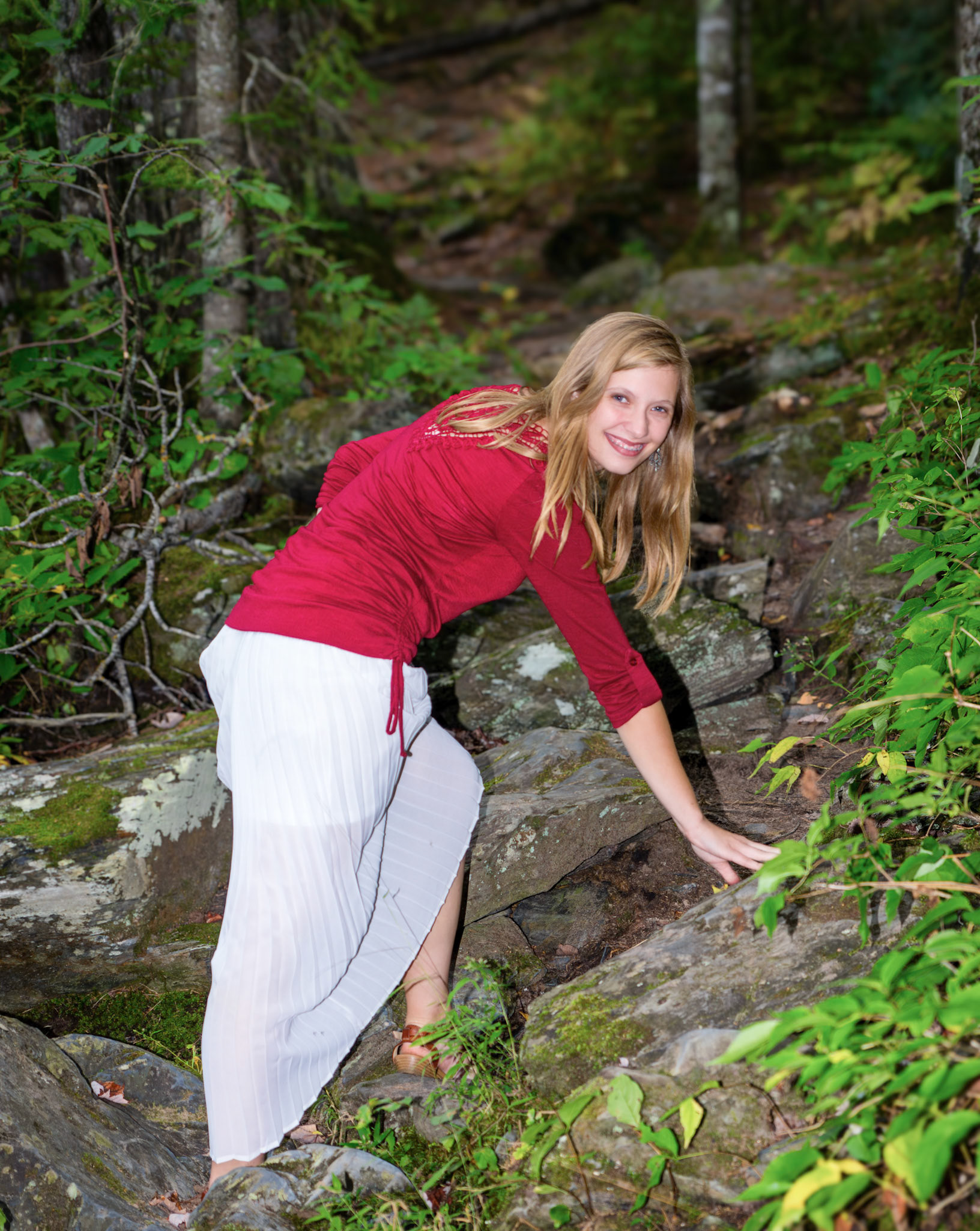 A young woman embarking on a hike amidst nature's beauty: Reprocessing old images sometimes is good?