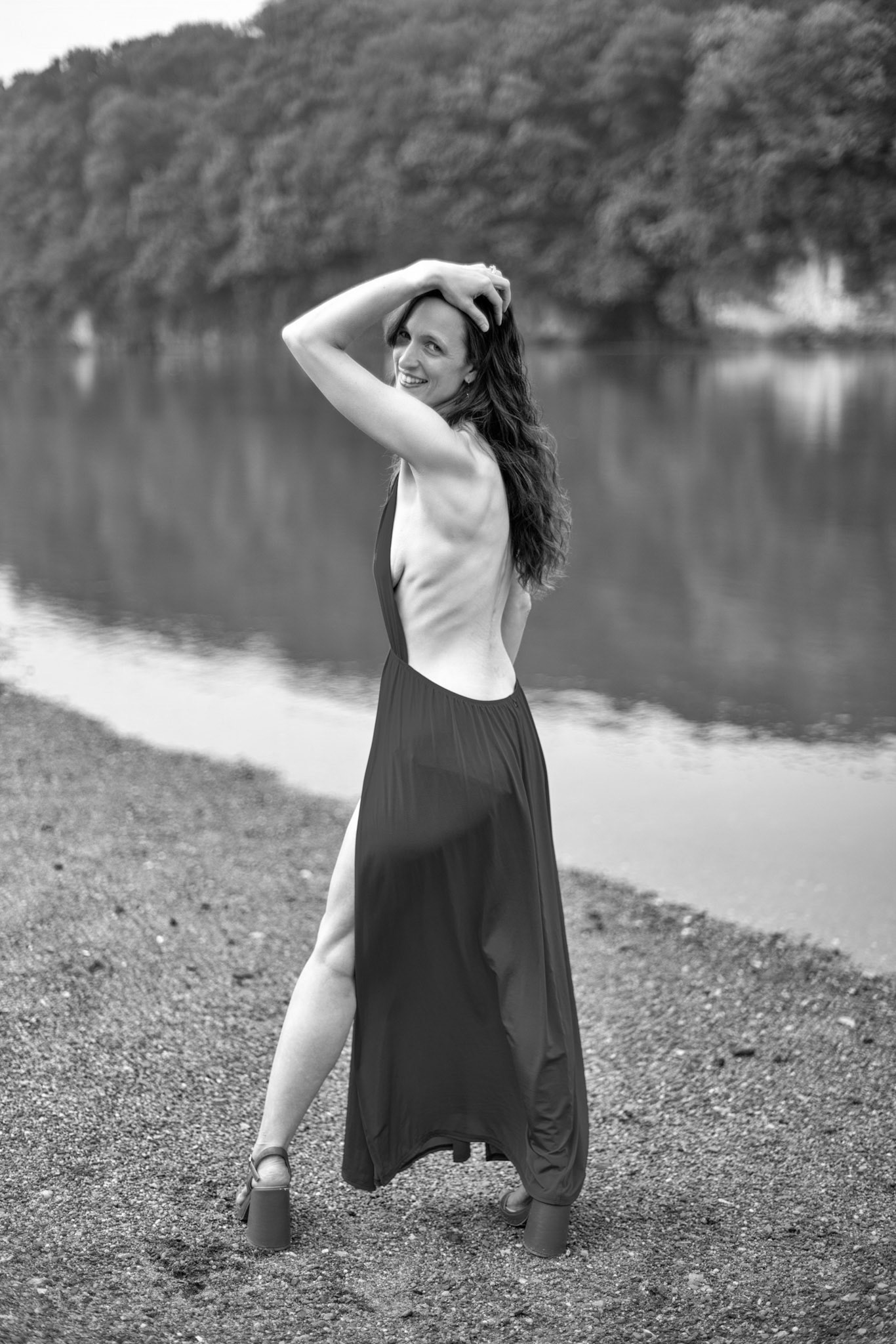 Serene Nature and Red: Beachside Backs - Since getting this dress, I had a series of shots in mind at a nearby state park. We had a chance in the morning to try out a few of them.