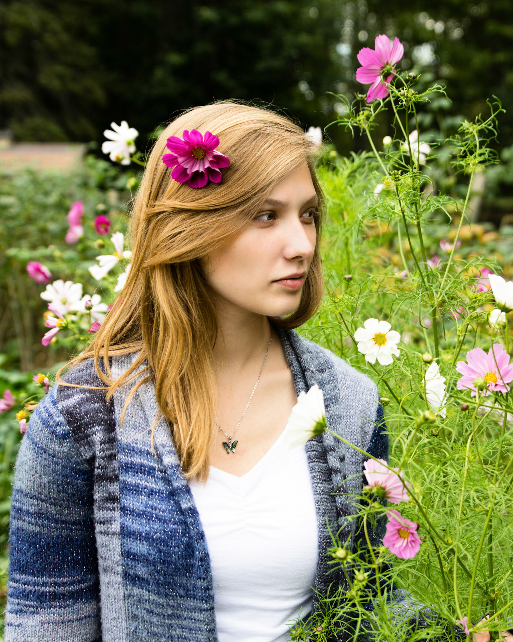 A flower in her hair