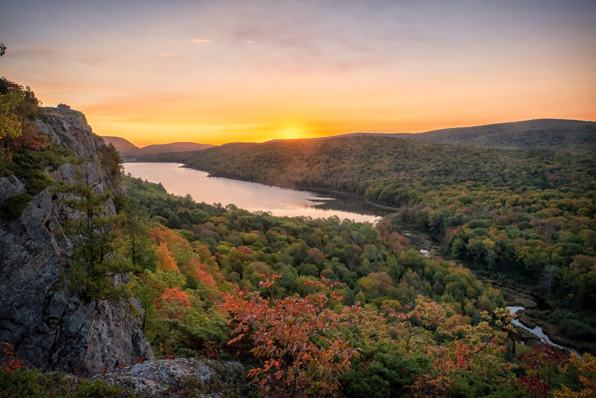 One Moment to Sunrise: Capturing Lake of the Clouds at Sunrise.