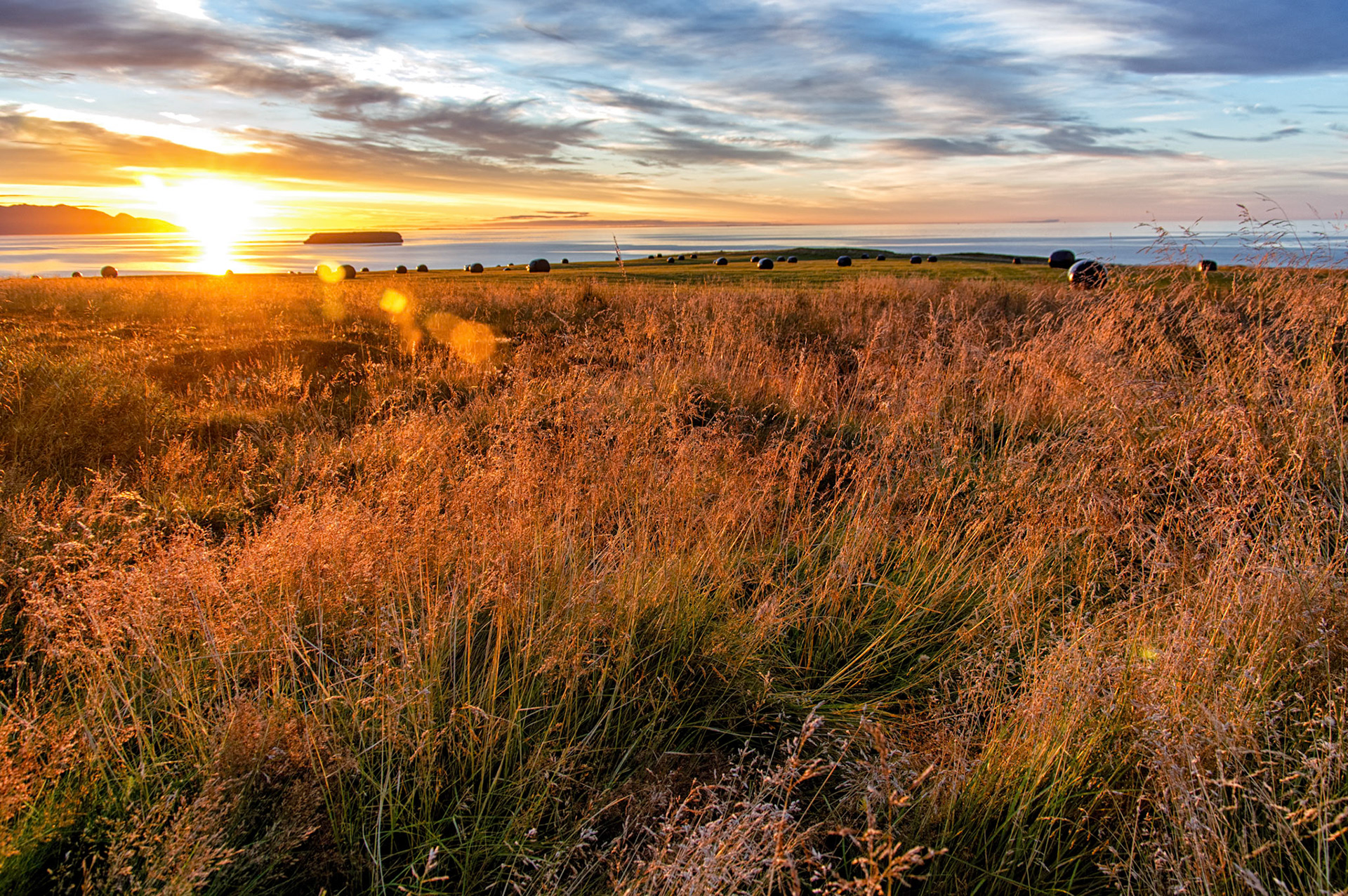 252:365 - Iceland has sunsets too!: Coming back from Asbyrgi to Húsavík, we stopped to watch the sun set over the mouth of the fjord and the north Atlantic ocean.