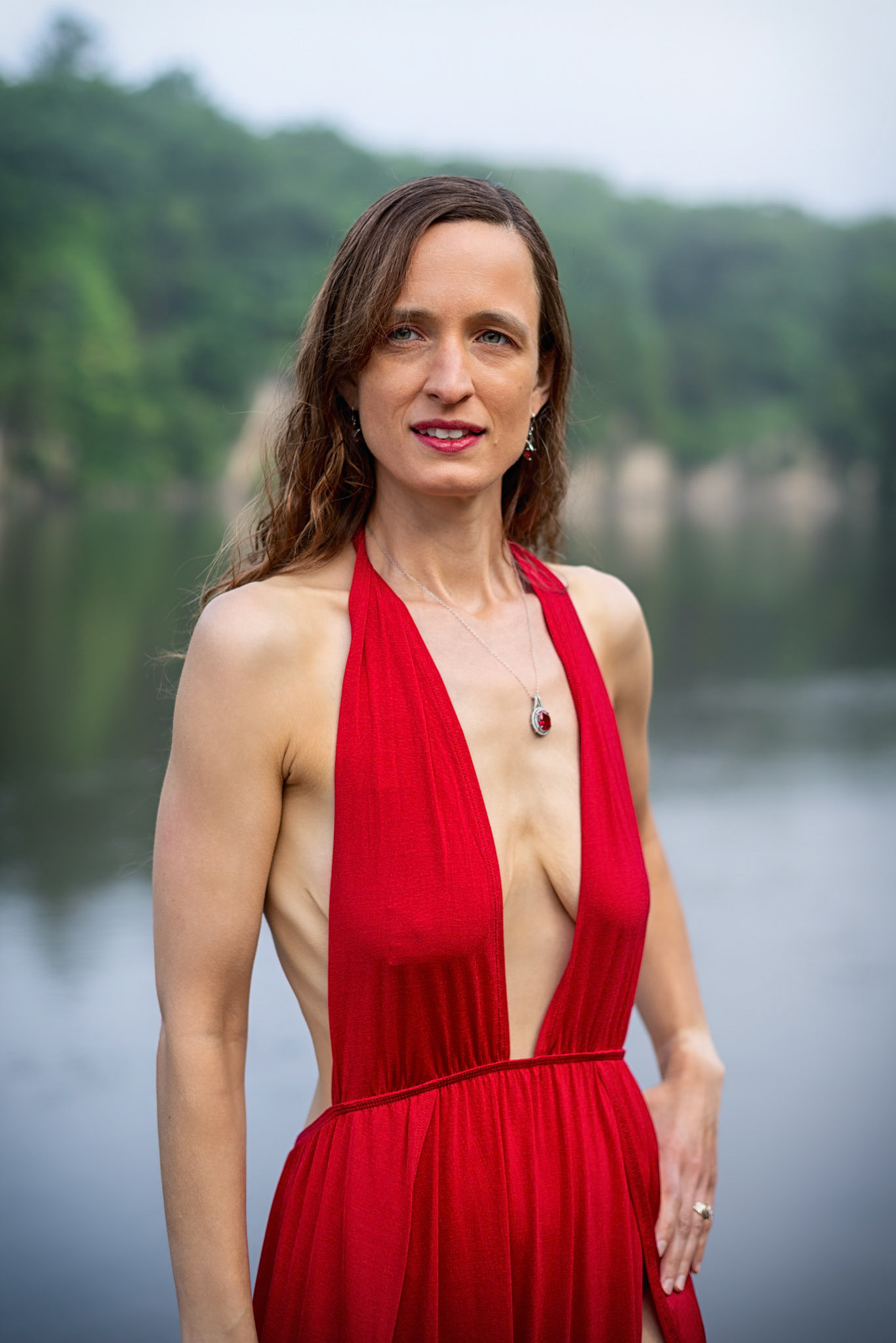 Serene Nature and Red: Elegance - Since getting this dress, I had a series of shots in mind at a nearby state park. We had a chance in the morning to try out a few of them.