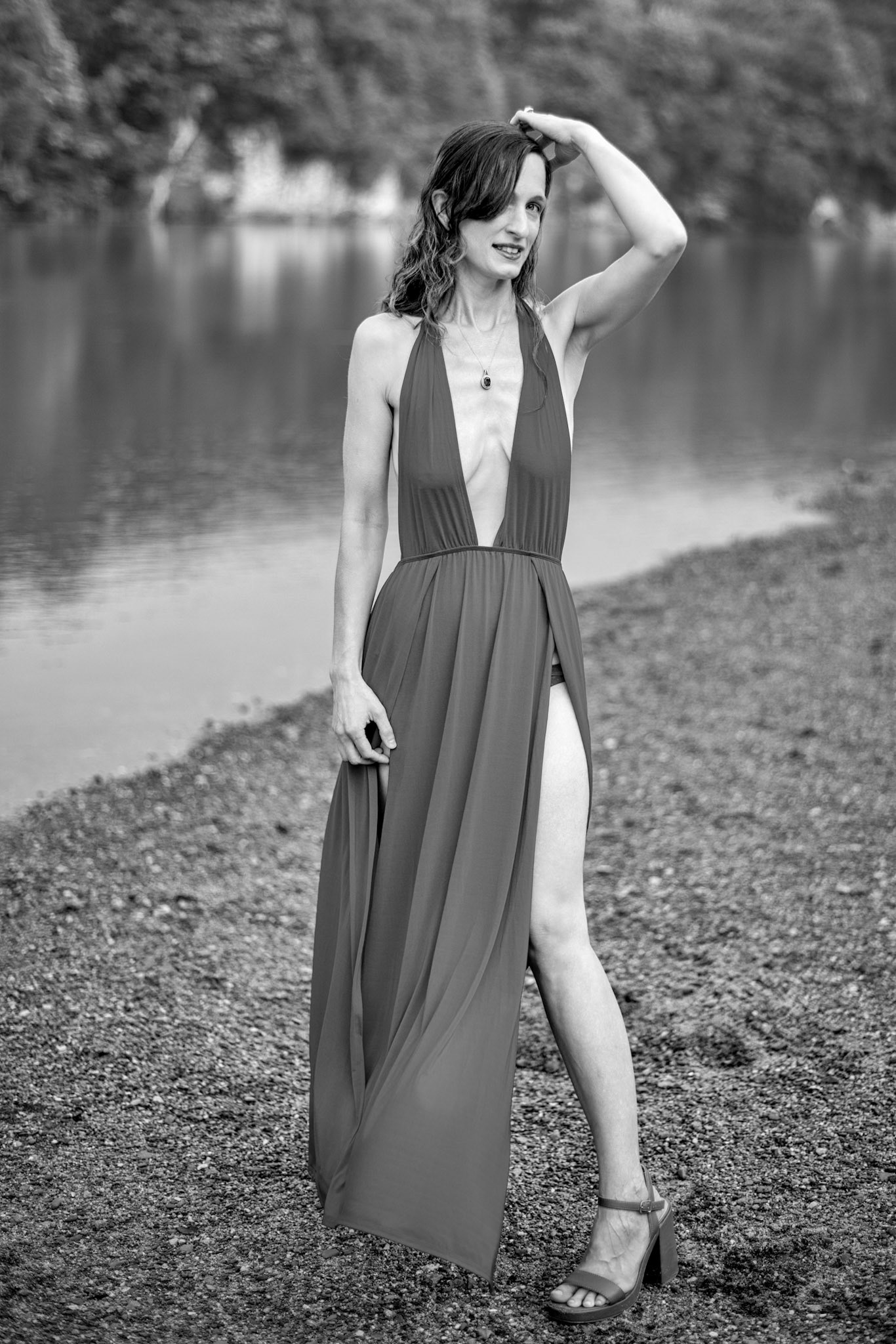 Serene Nature and Red: Beachside - Since getting this dress, I had a series of shots in mind at a nearby state park. We had a chance in the morning to try out a few of them.