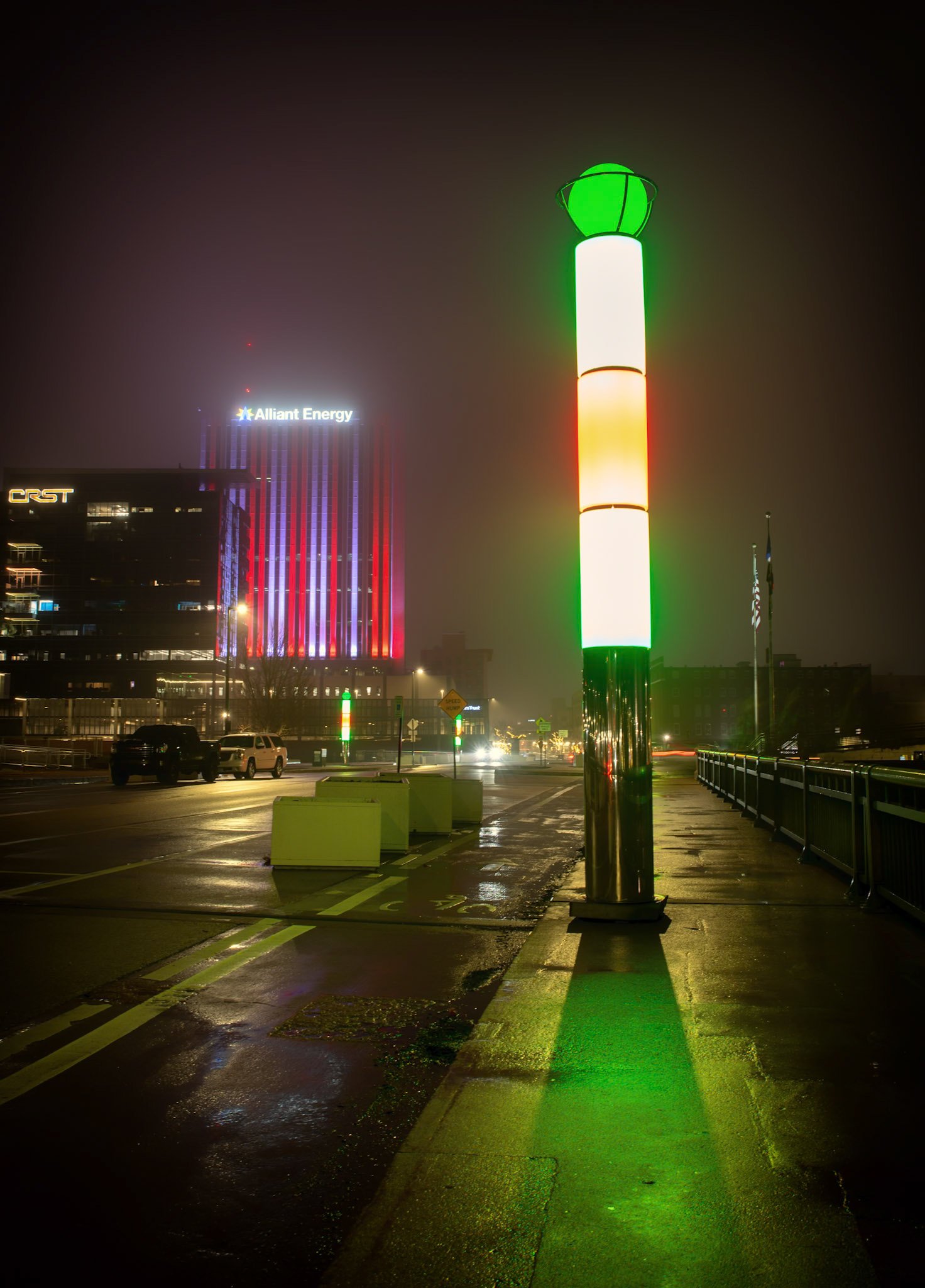 Taking Advantage of Fog Advisory - Alliant Tower: With the recent warm front, it's a recipe for fog this time of year. Taking advantage of time off to scoot downtown to get some of the lights in the fog.