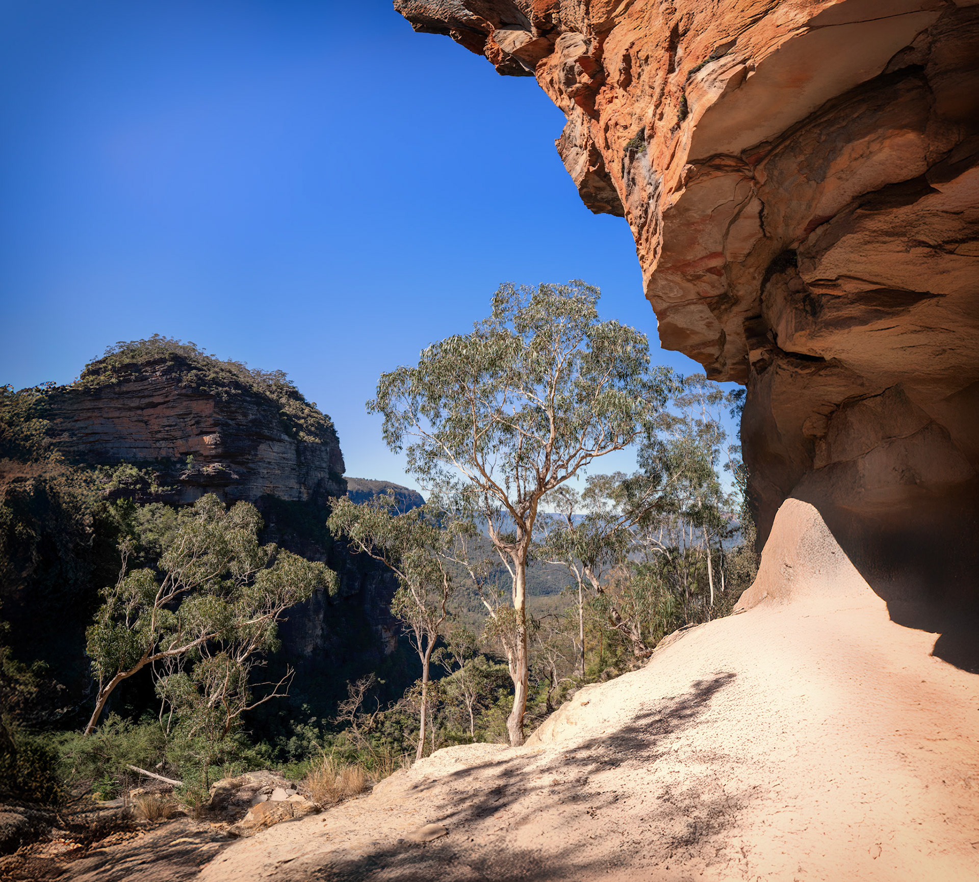 Hiking the Blue Mountains: Figuring out how to stictch together an 11 shot panorama of a particular view.