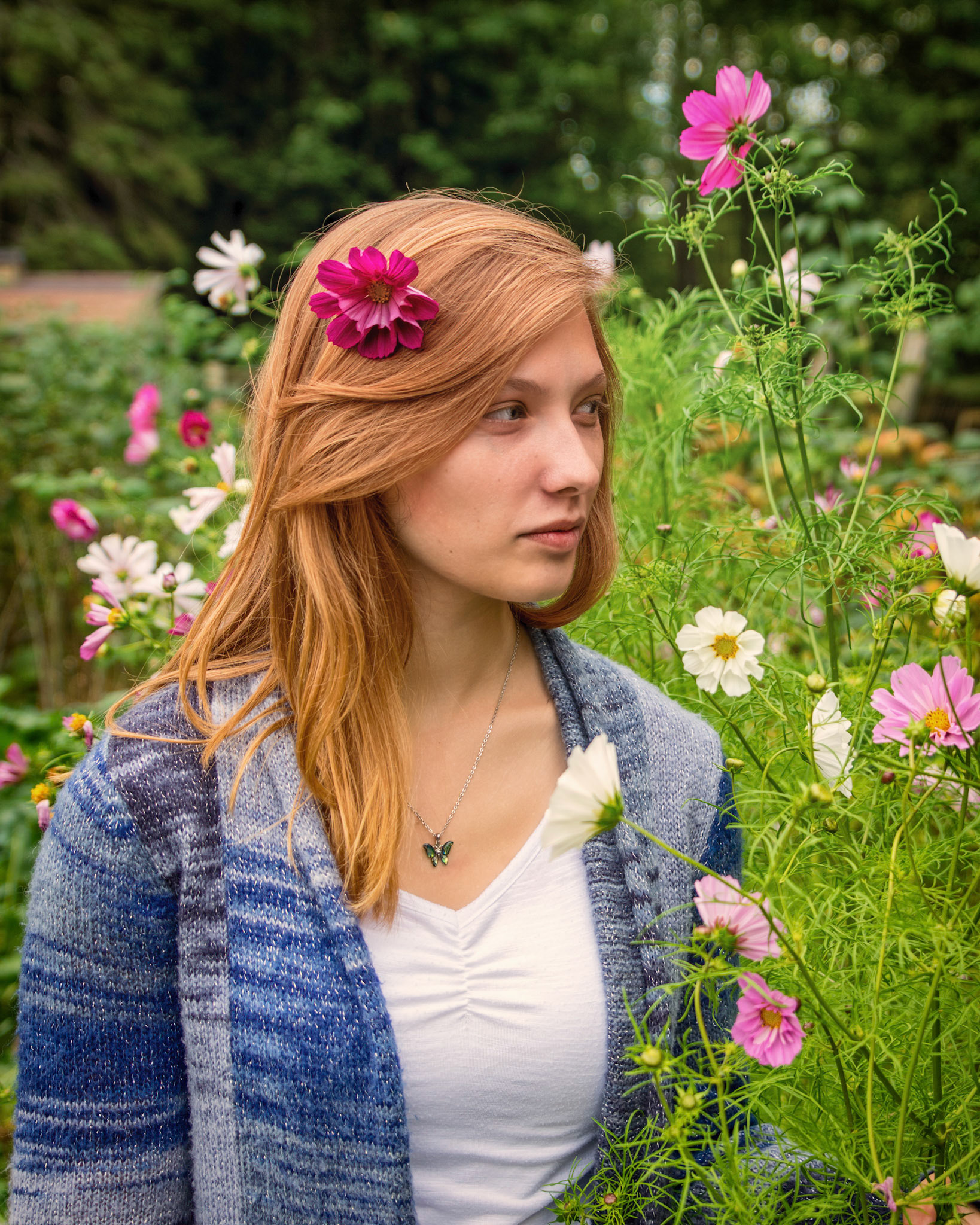A Flower in Her Hair