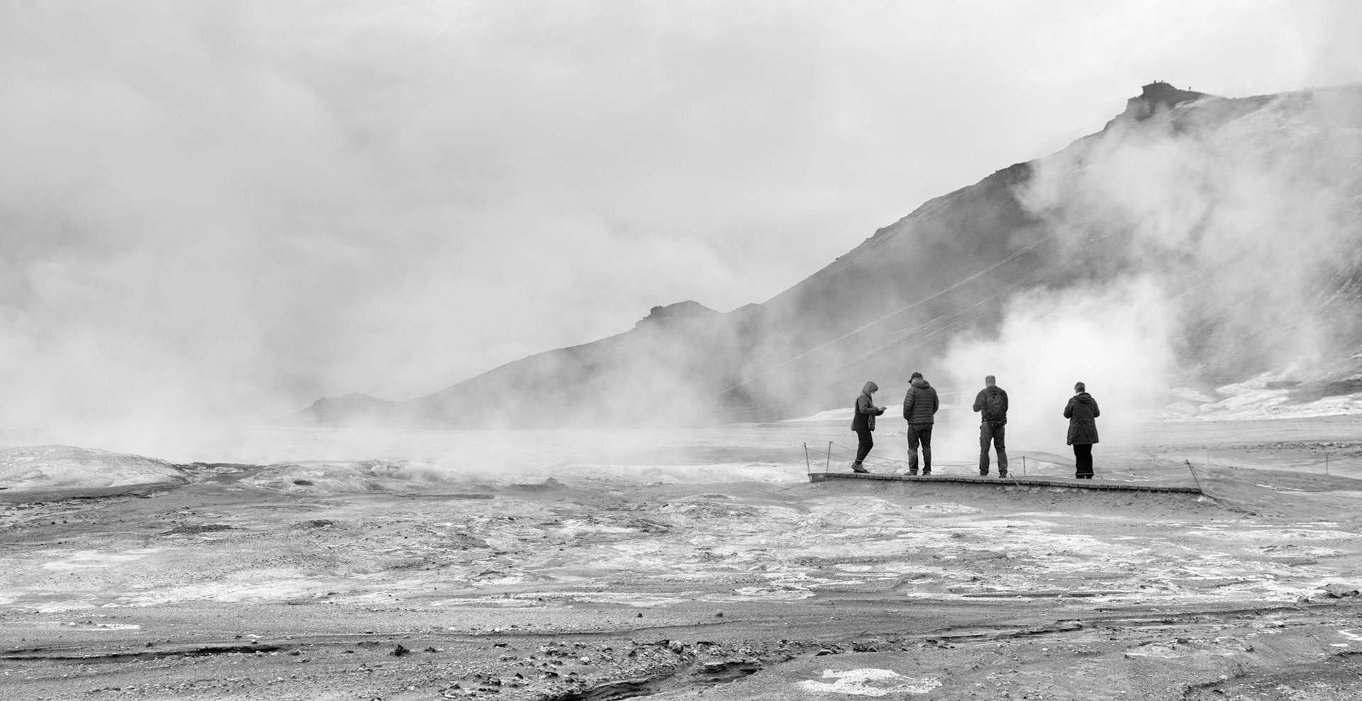 Depending on the wind, you'd get clouds of sulfur form that blocked out the landscape.