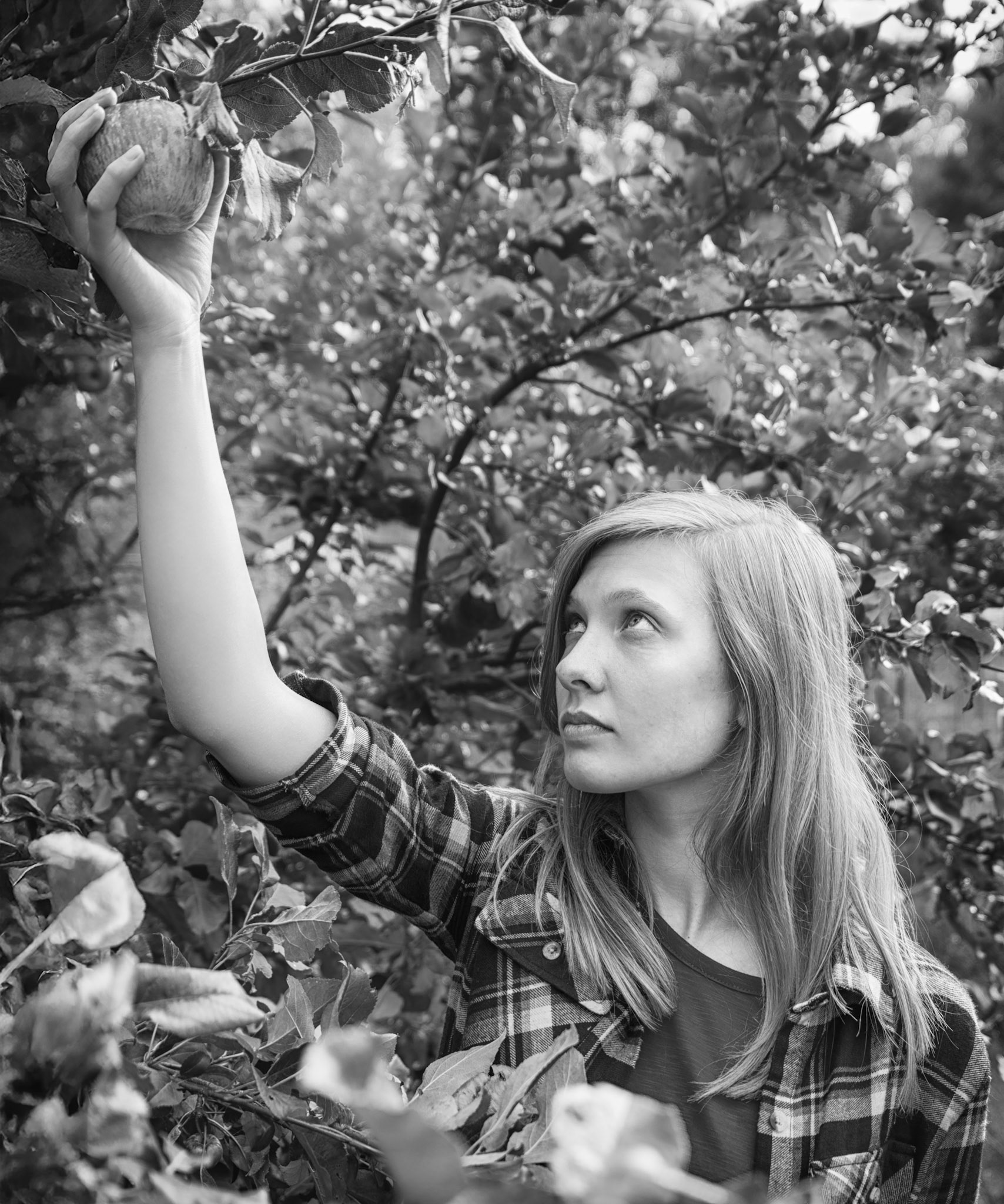 Reaching for the Apple (B&amp;W): More rework of some older portraits using new techniques.