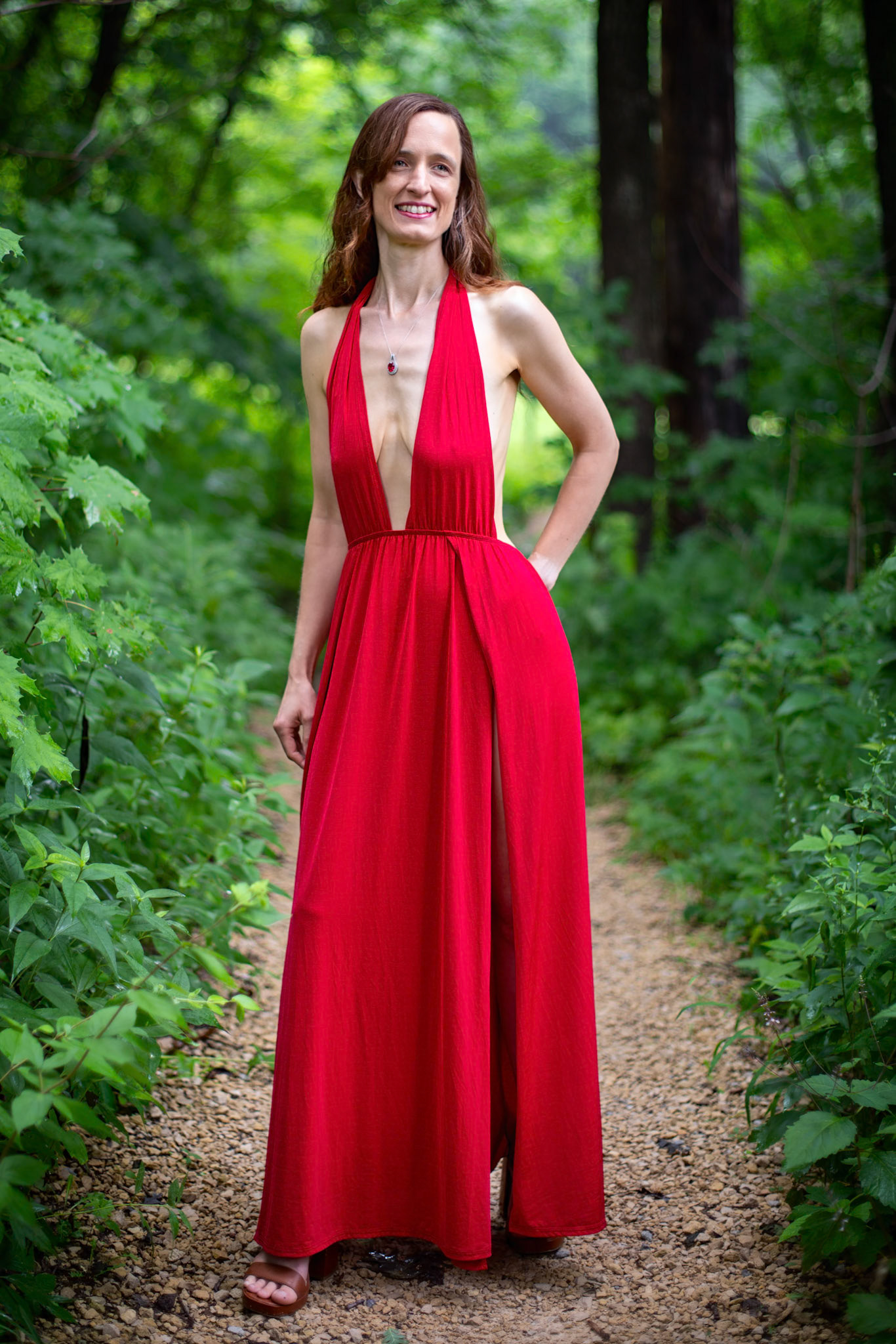 Serene Nature and Red: Reflections - Since getting this dress, I had a series of shots in mind at a nearby state park. We had a chance in the morning to try out a few of them.