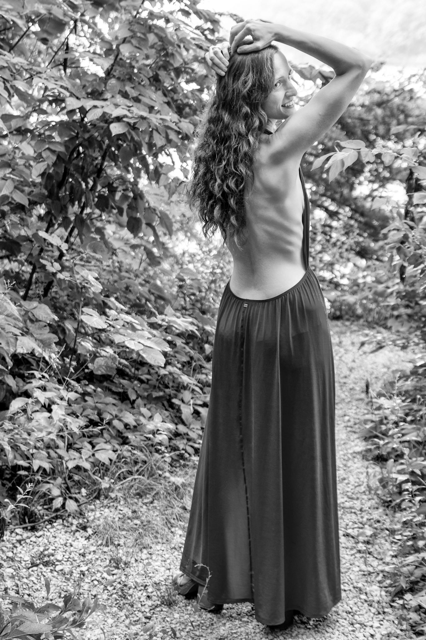 Serene Nature and Red: From Behind - Since getting this dress, I had a series of shots in mind at a nearby state park. We had a chance in the morning to try out a few of them.