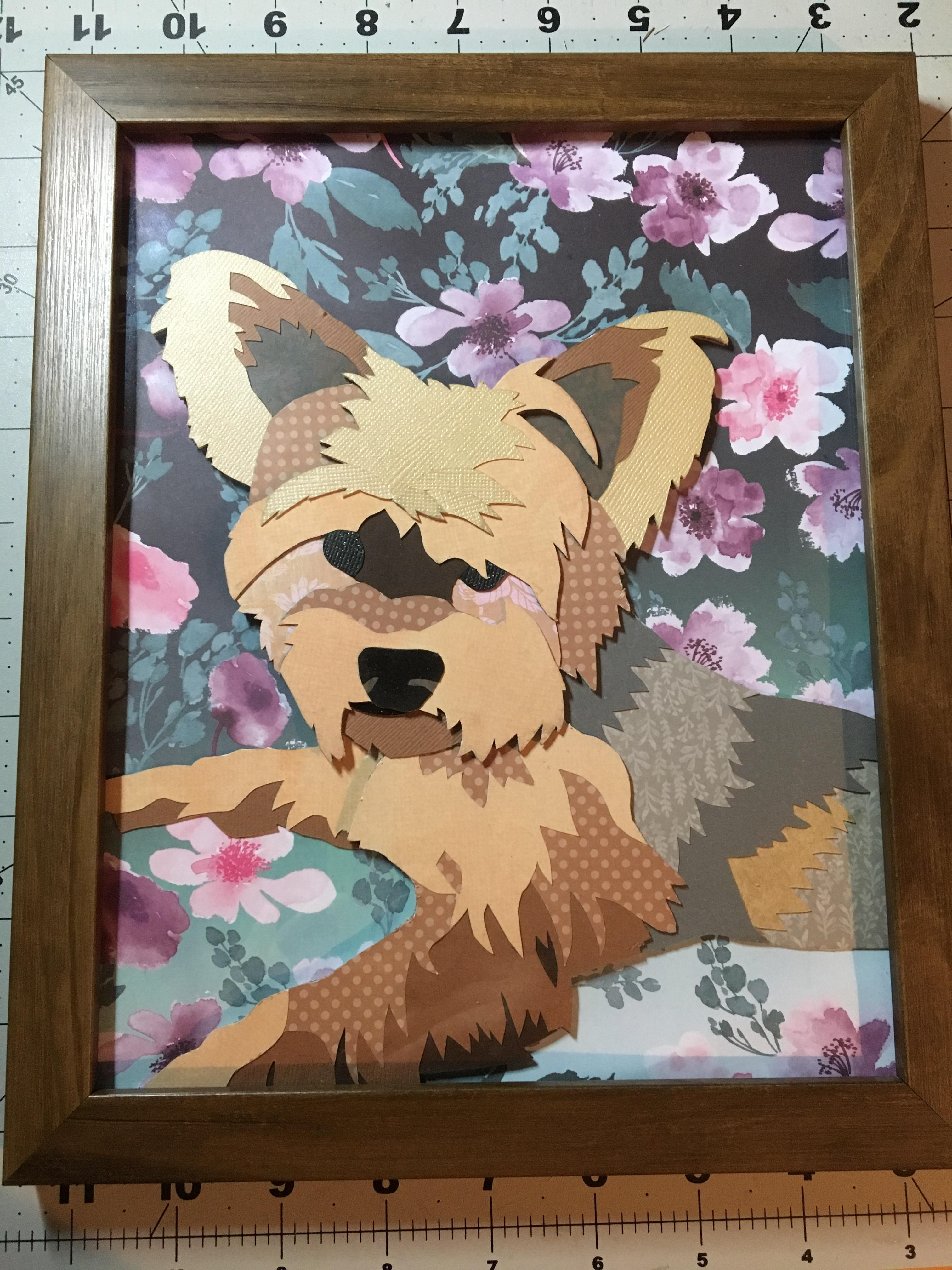 Yorkie memorial portrait (framed) 2019