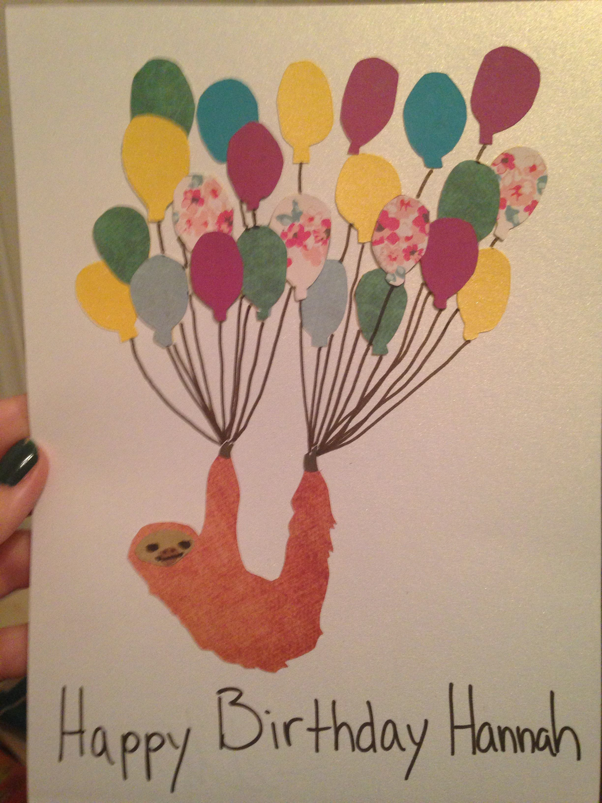Sloth birthday card 2014