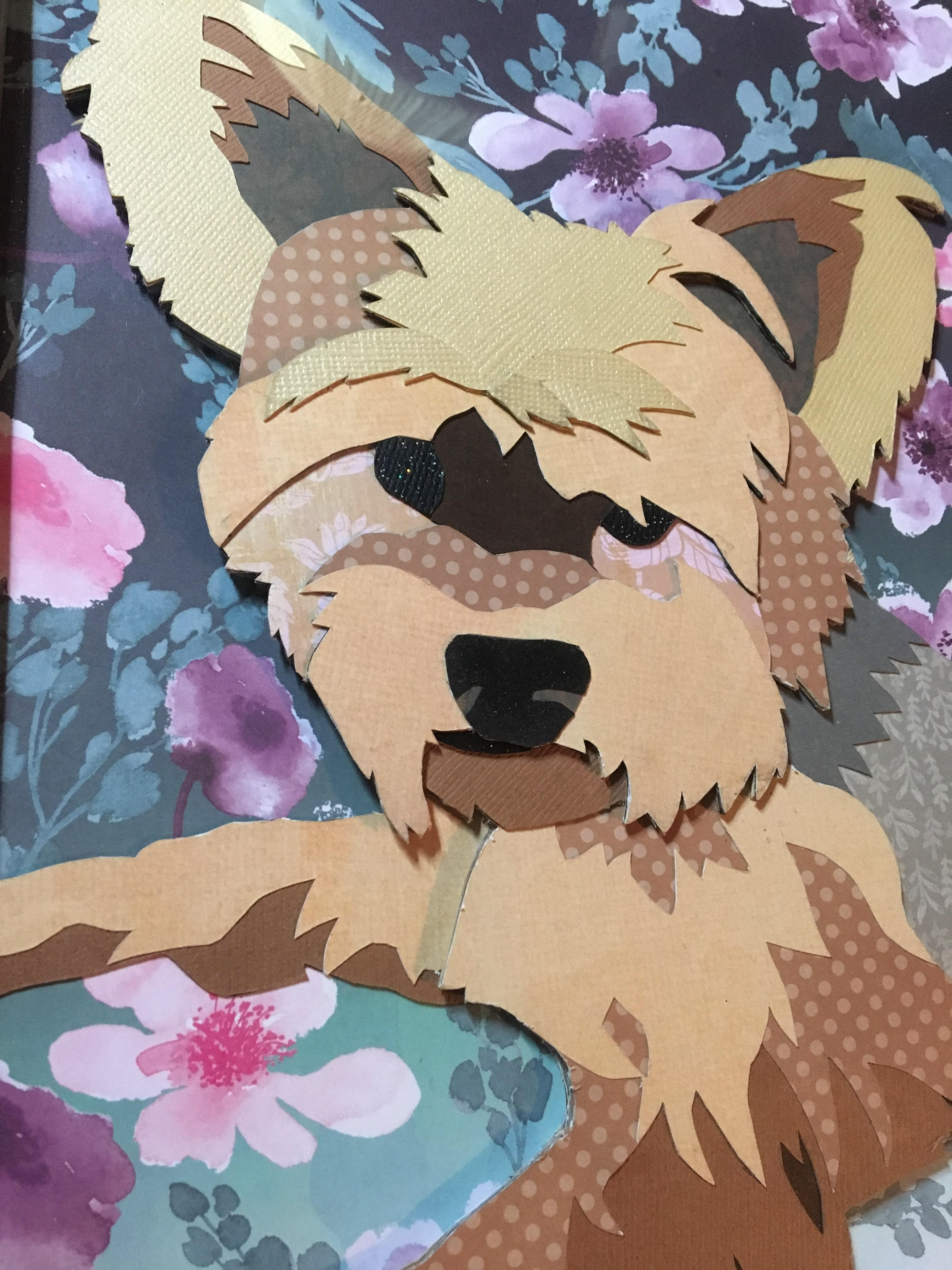 Yorkie memorial portrait (close up) 2019