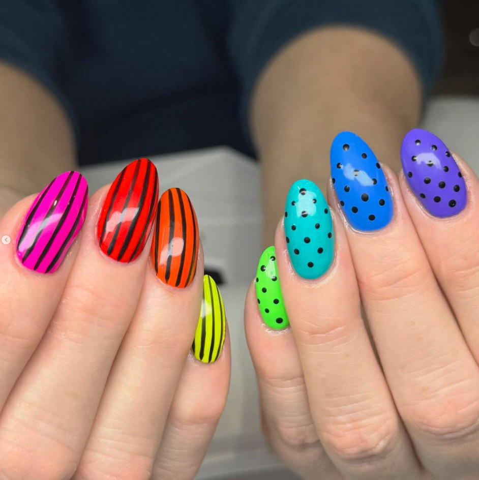 Eleanor | Stripes and Polka Dots Bright Multi-Colored