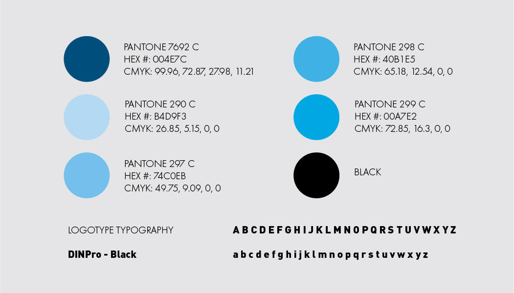 A moodboard created to exhibit the colors and typography used in the logo.