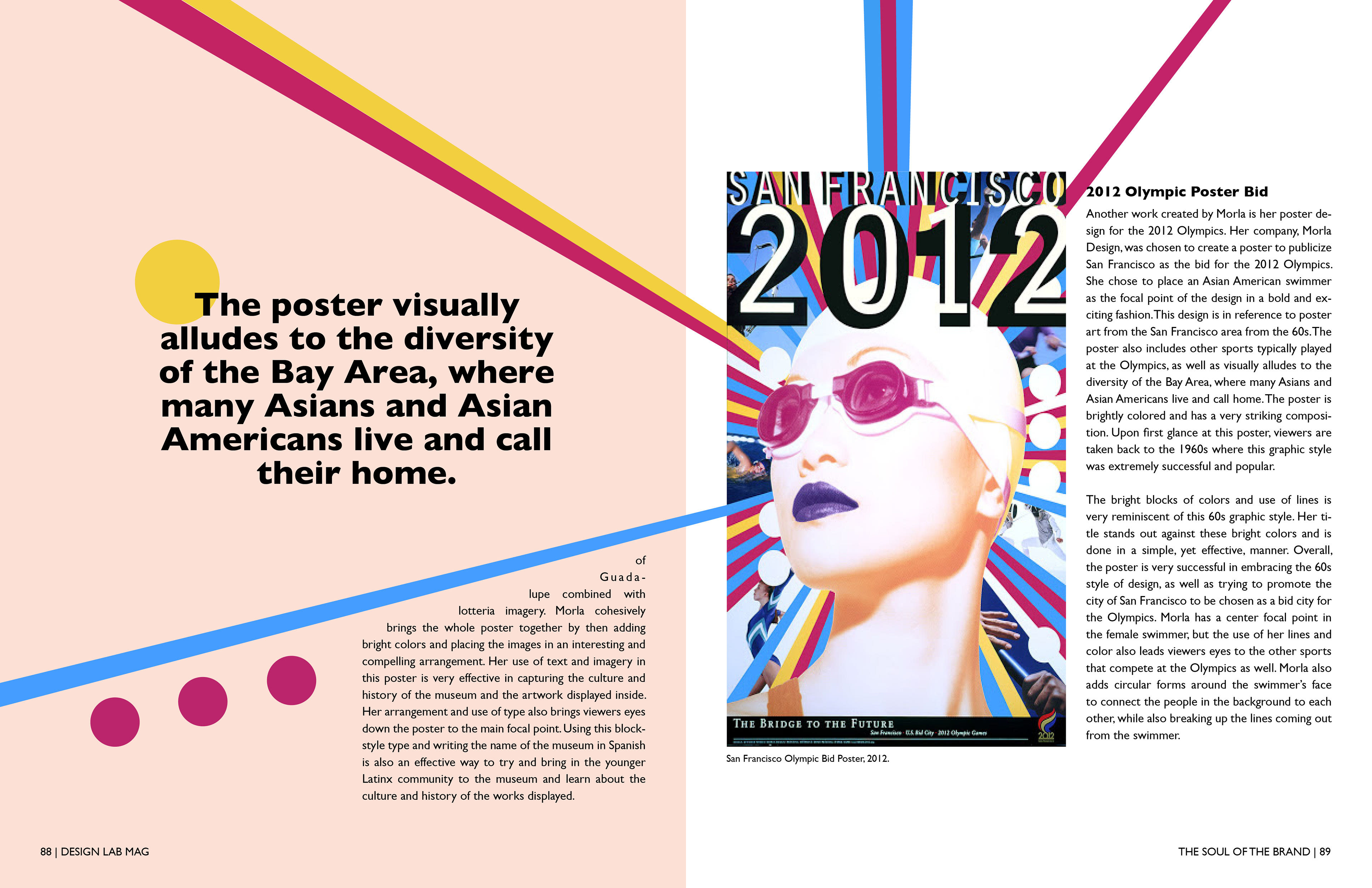 The third spread describing the contribution Morla made to the 2012 Olympics advertising in the Bay Area.