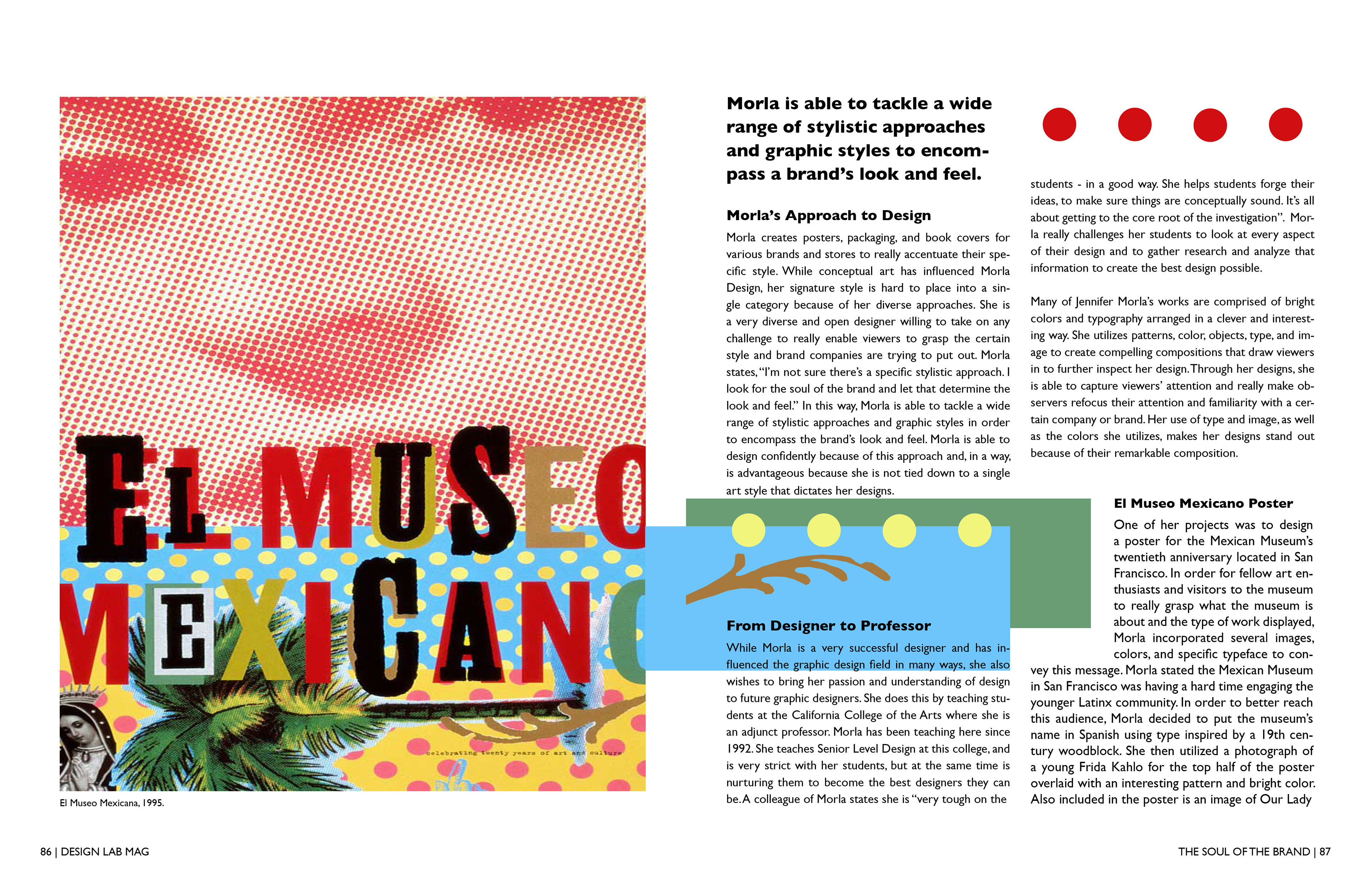 The second spread emphasizing Morla's work for the Mexican Museum.