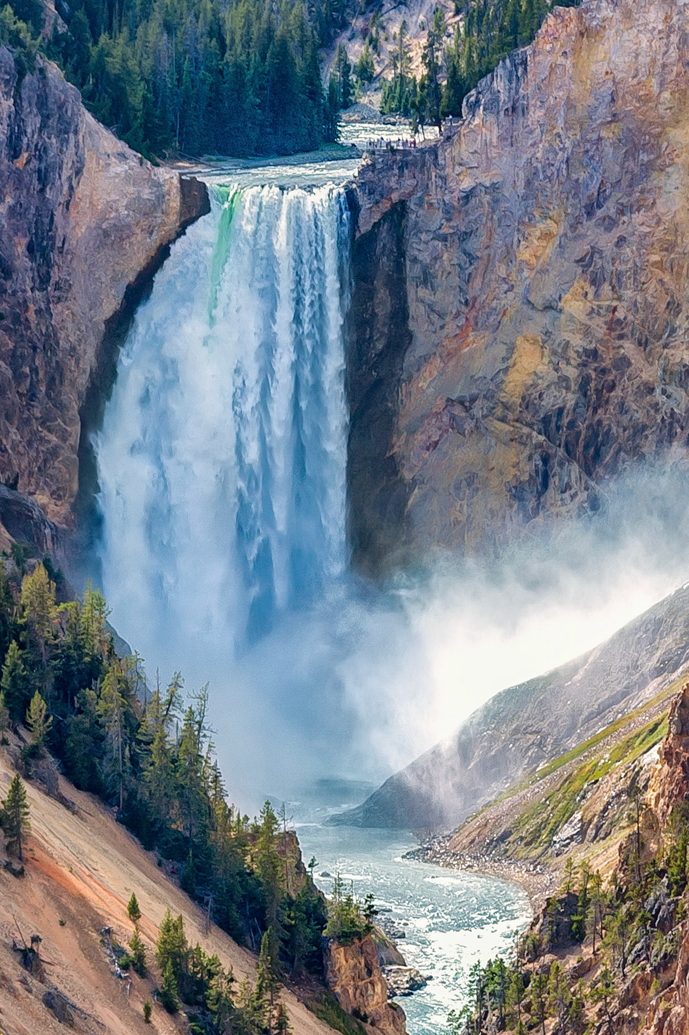 Appropriately named, Artists' Point in Yellowstone National Park, Wyoming, USA provides awe inspiring views of the iconic Yellowstone Falls.
