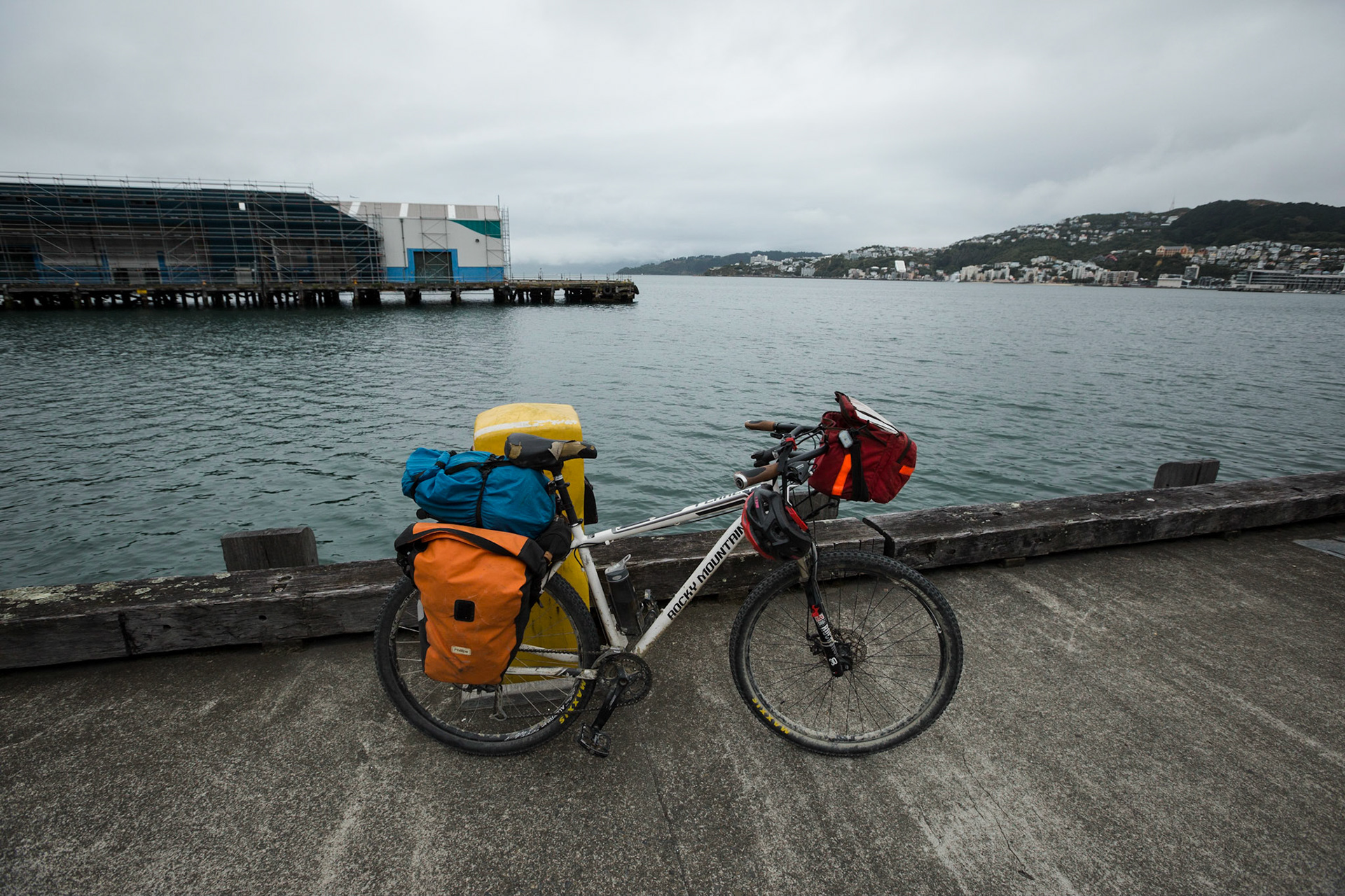 Awaiting the ferry at the end of the North Island leg, coffee and a small pile of warm pastries morning tea just out of frame!! 