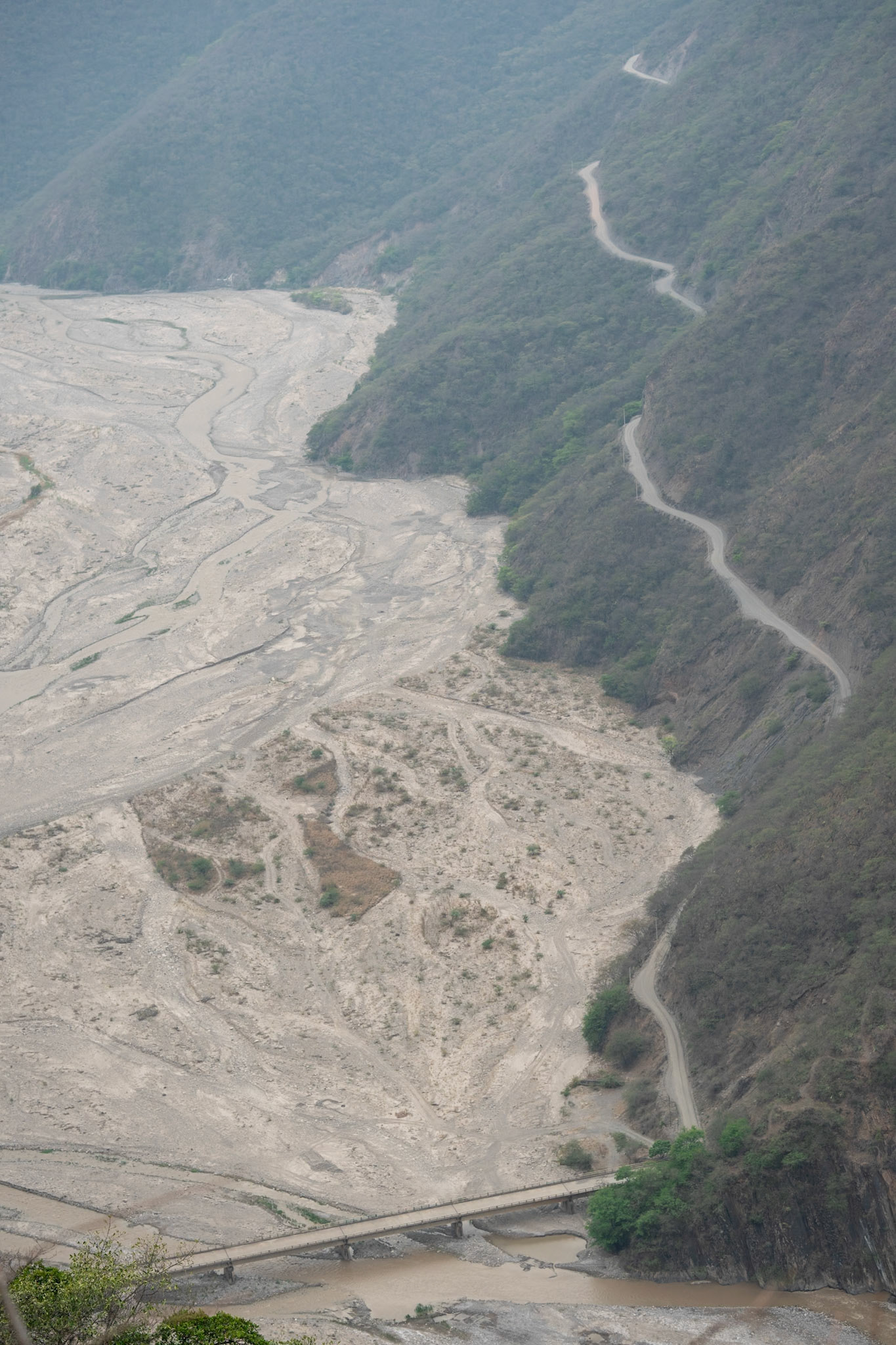 Bridge over the Rio La Paz, the road seen leads eventually to Cochabamba but others have taken this route South-East to Colquiri, Oruro and the Salars heading away could be taken south to