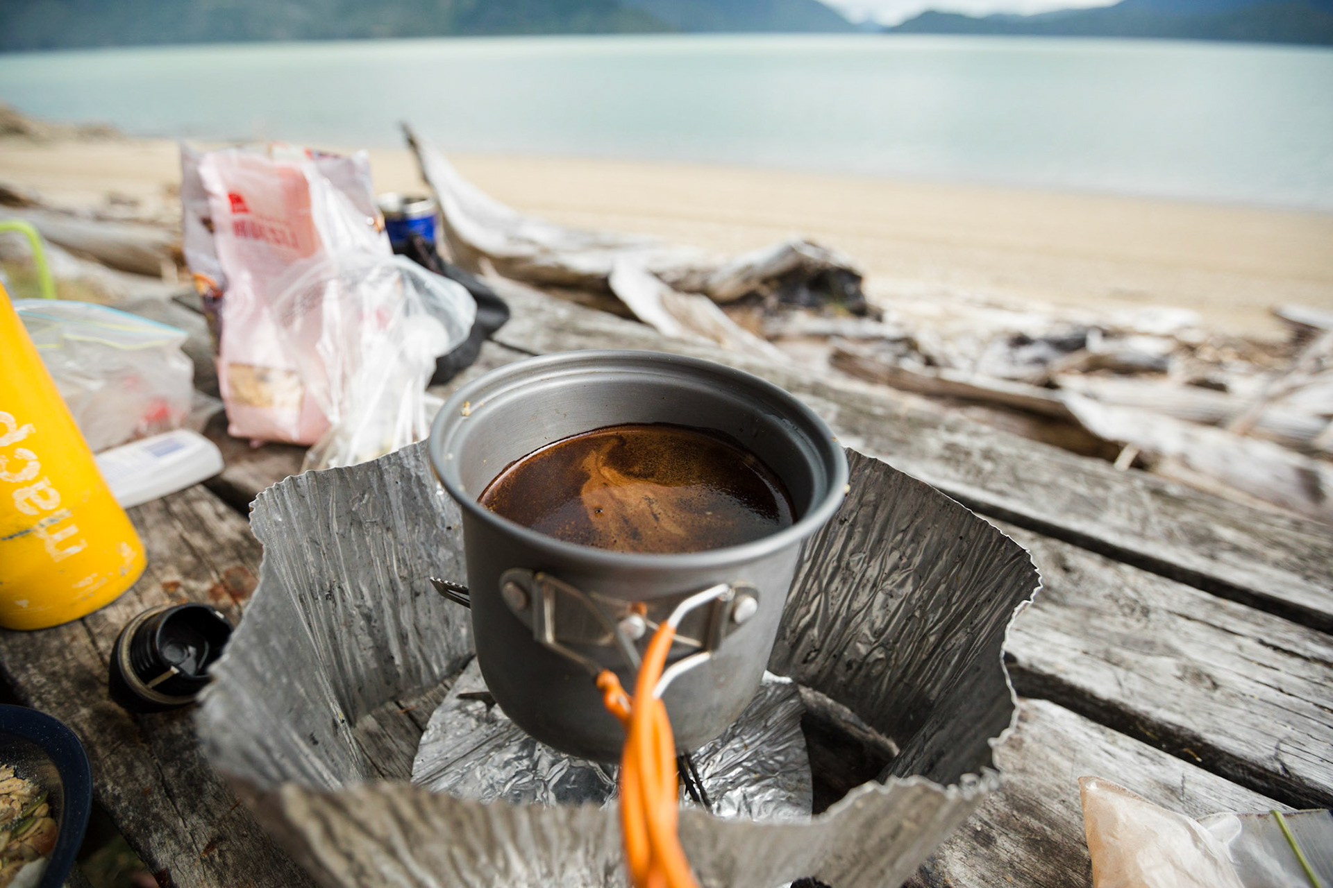 Coffee on the MSR, one of the highlights of any morning on the bike or in the mountains