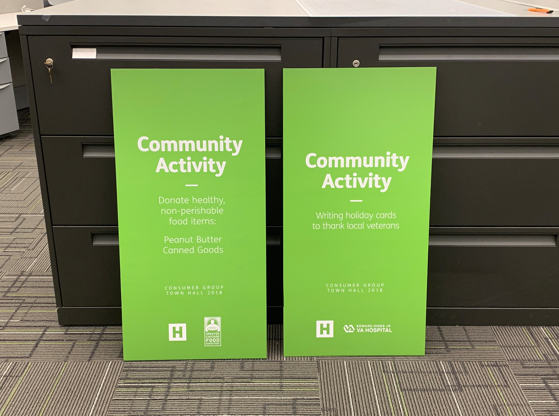 Volunteer activity signage