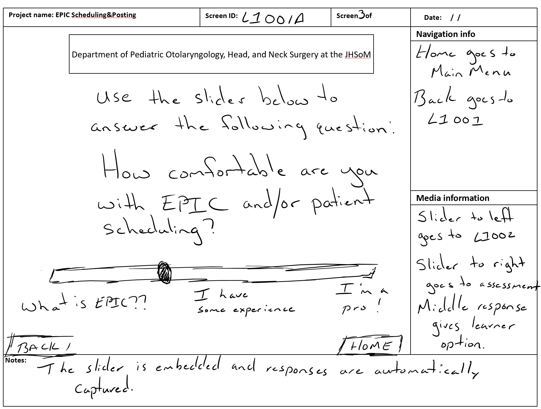 Client feedback in red on storyboards