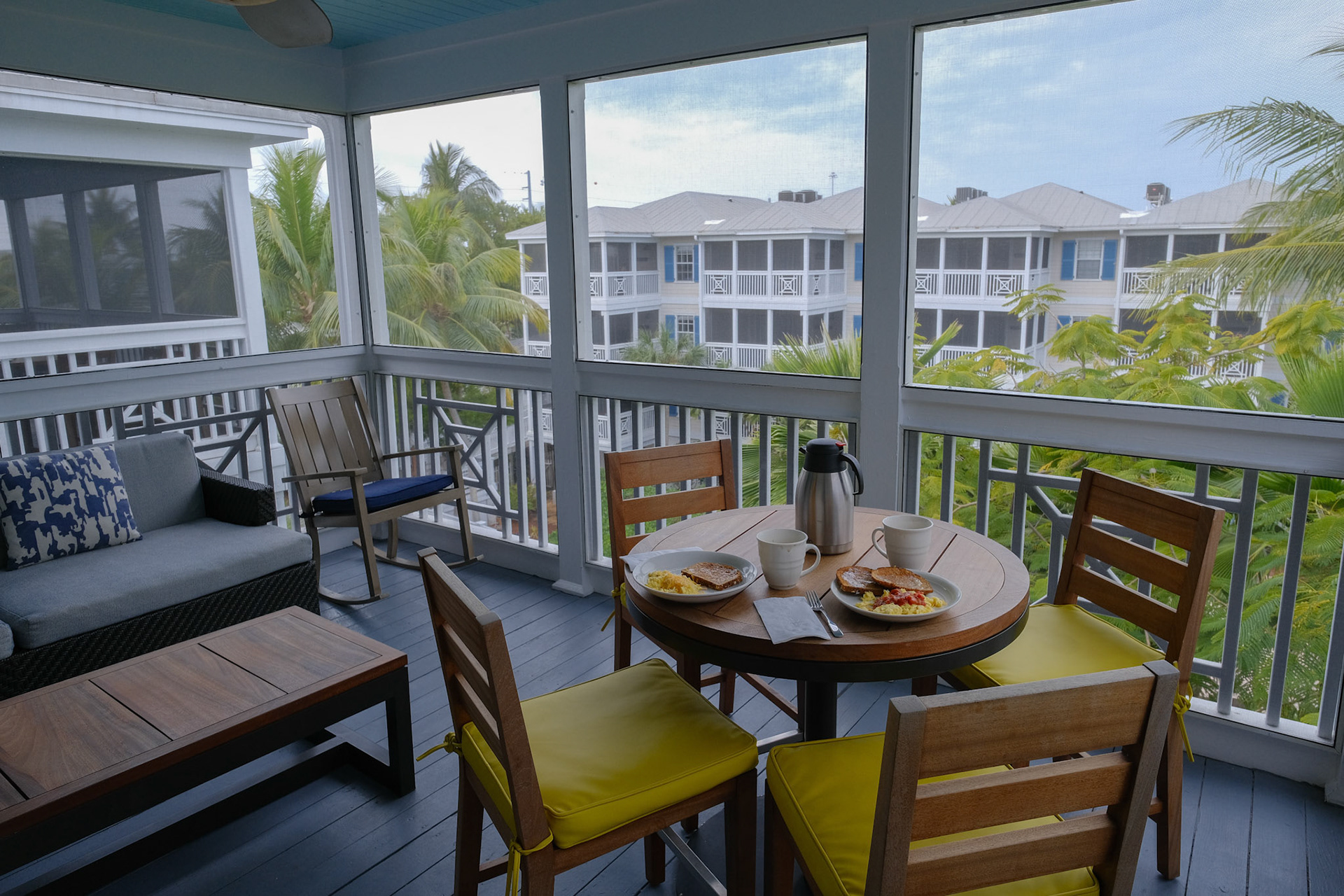 Breakfast on our Key West balcony