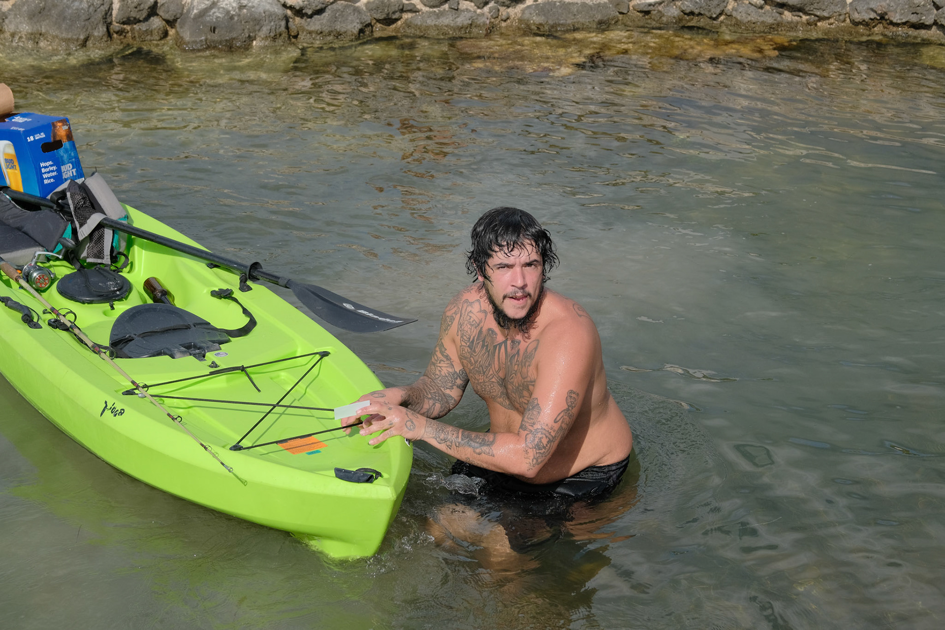 The Illustrated Man who lost his fishing pole