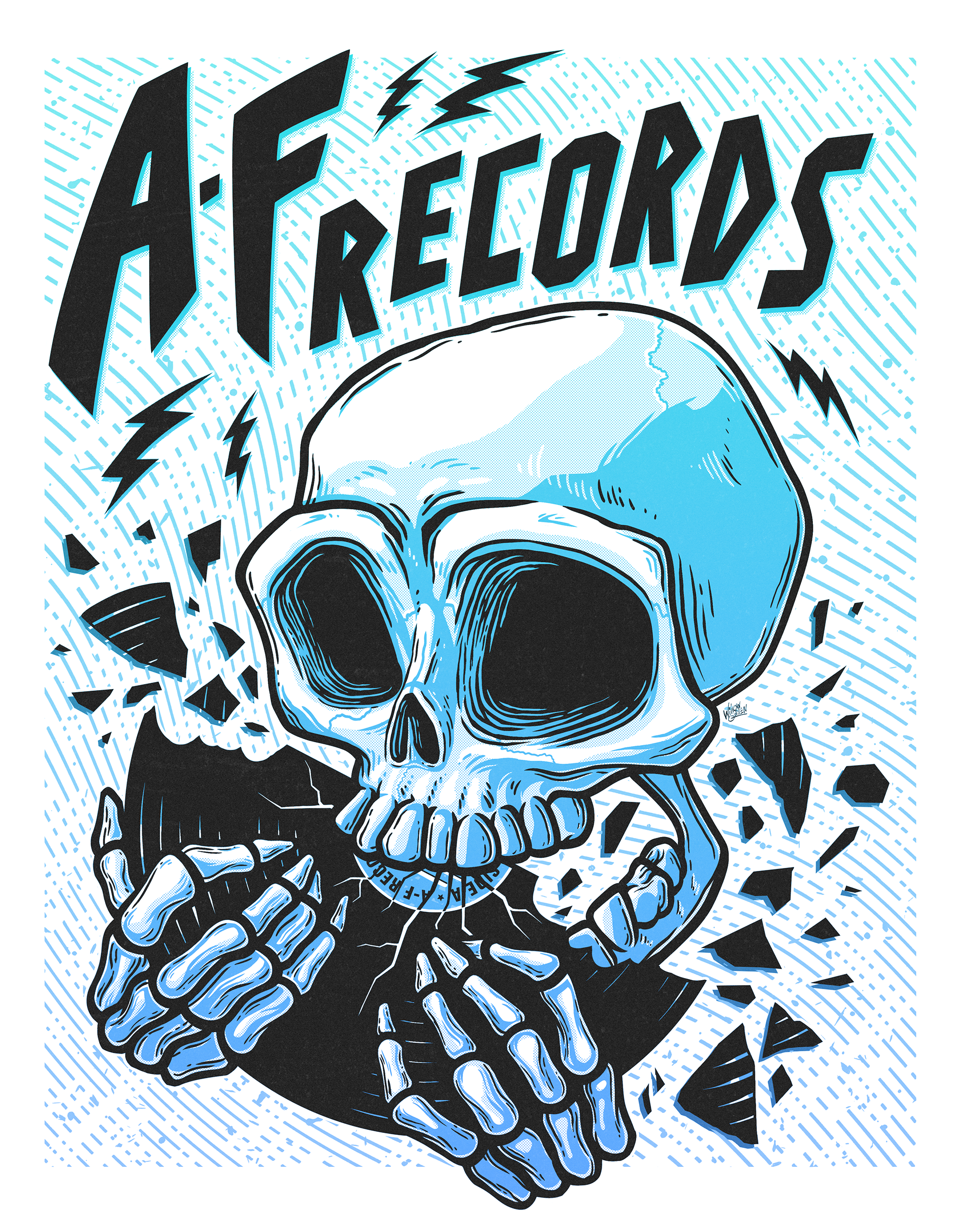 Screen Print Poster Design | A-F Records