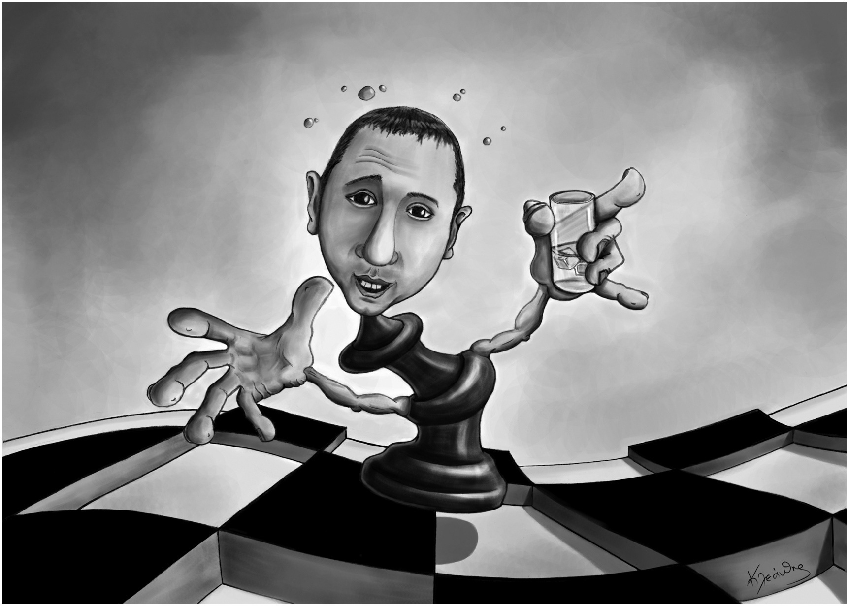 "The Chessboy" - dedicated to a friend, 2008