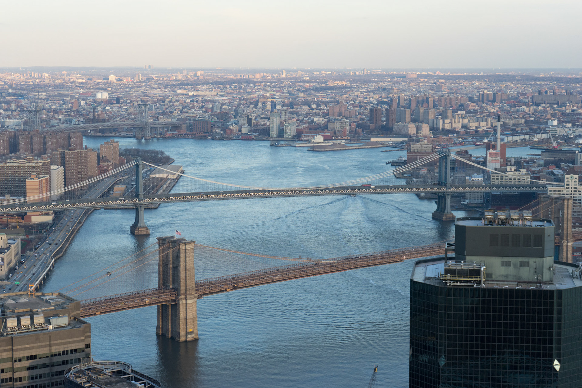 The Brooklyn and Williamsburg bridges from Manhattan