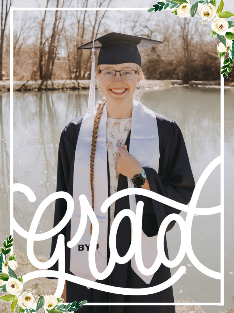 Digitally hand-drawn/designed College Graduation Announcement (Front)