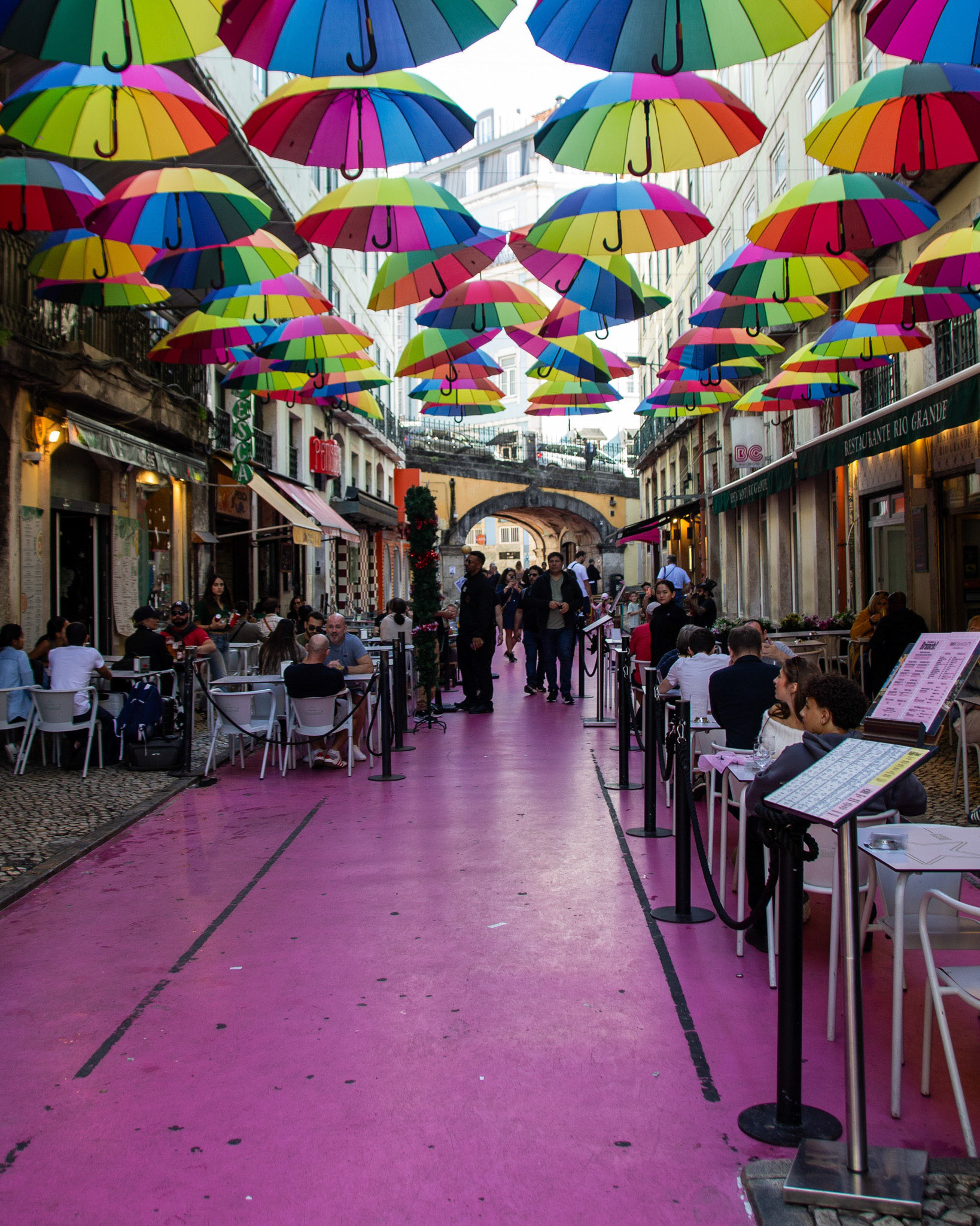 Pink street in Lisbon