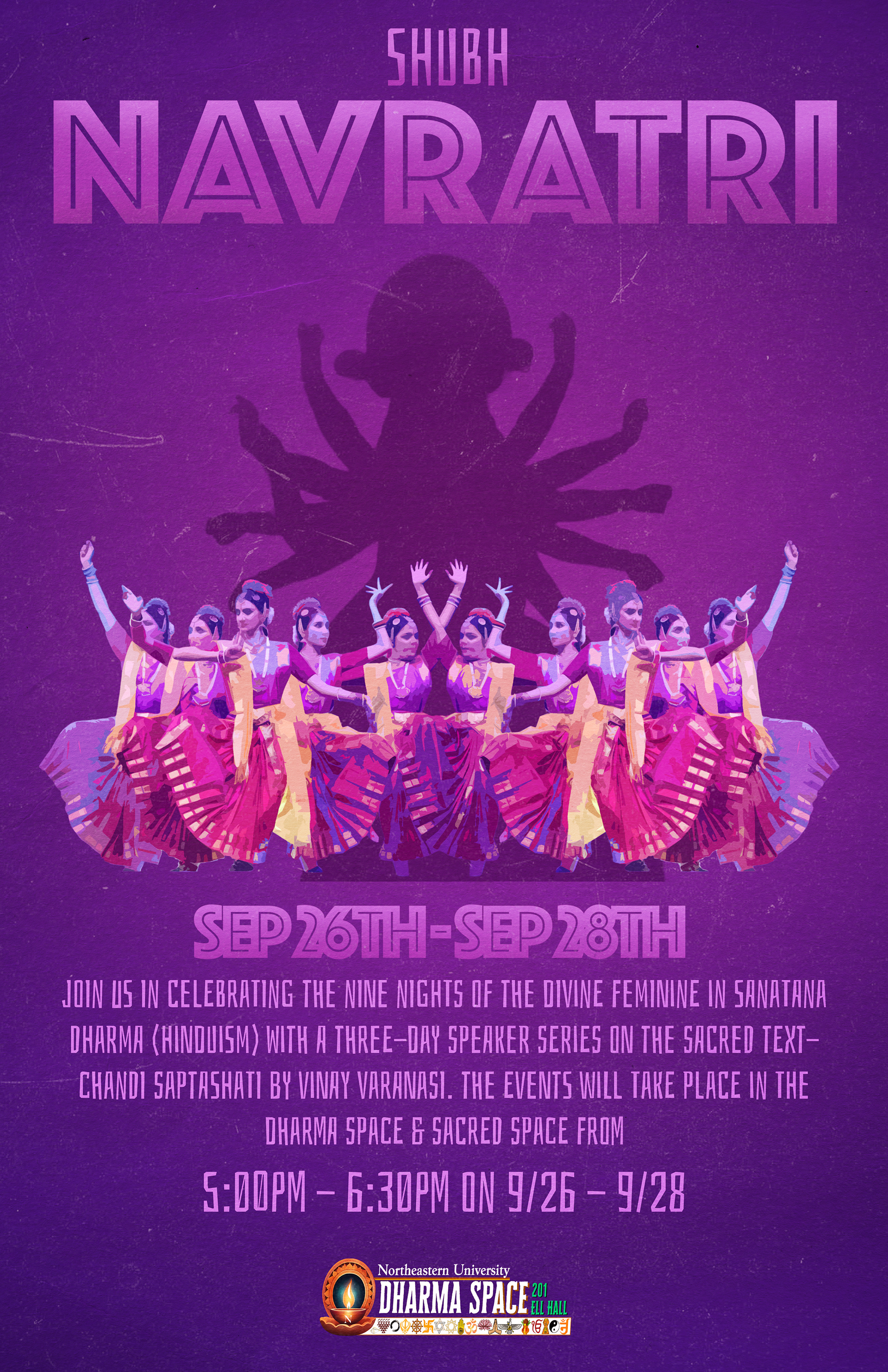Instagram Story designed to promote a Dharam Space event in celebration of Navratri