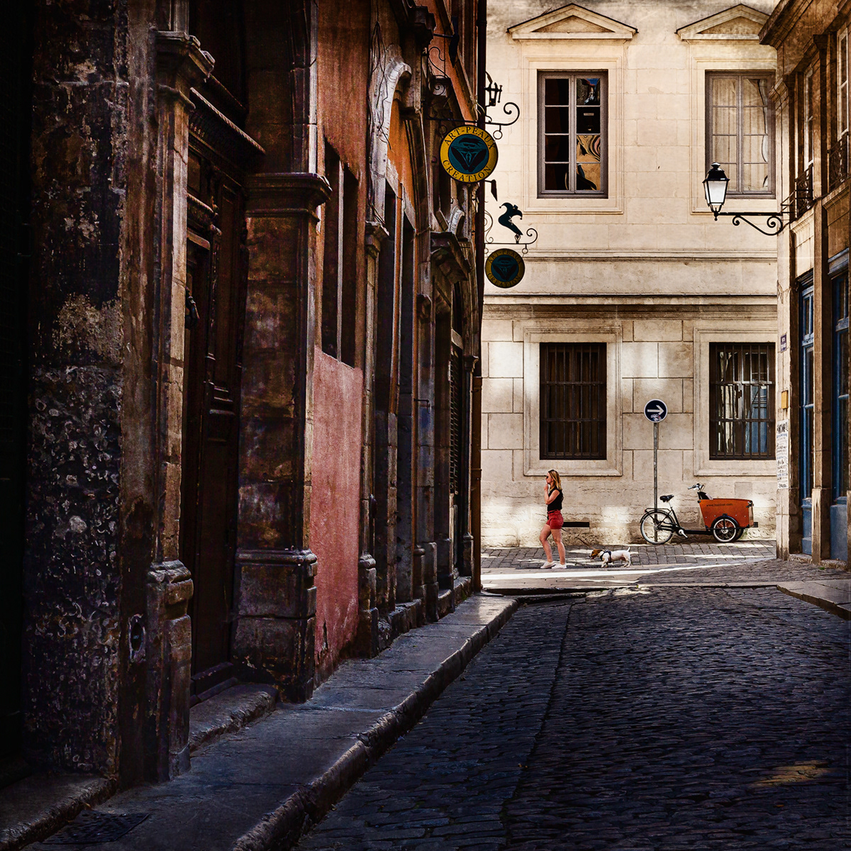 The girl, the dog and the tricycle