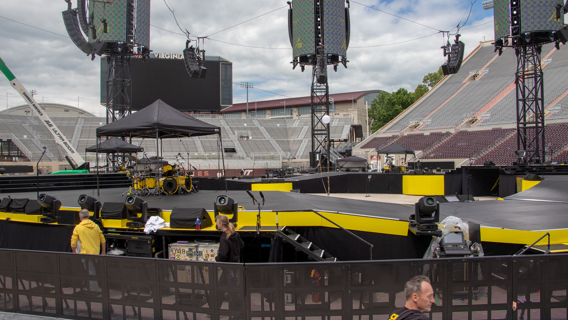 BLACKSBURG, Va., — May 6, 2025 —Stage: A close-up of Metallica’s stage. Photo: Sam Mostow