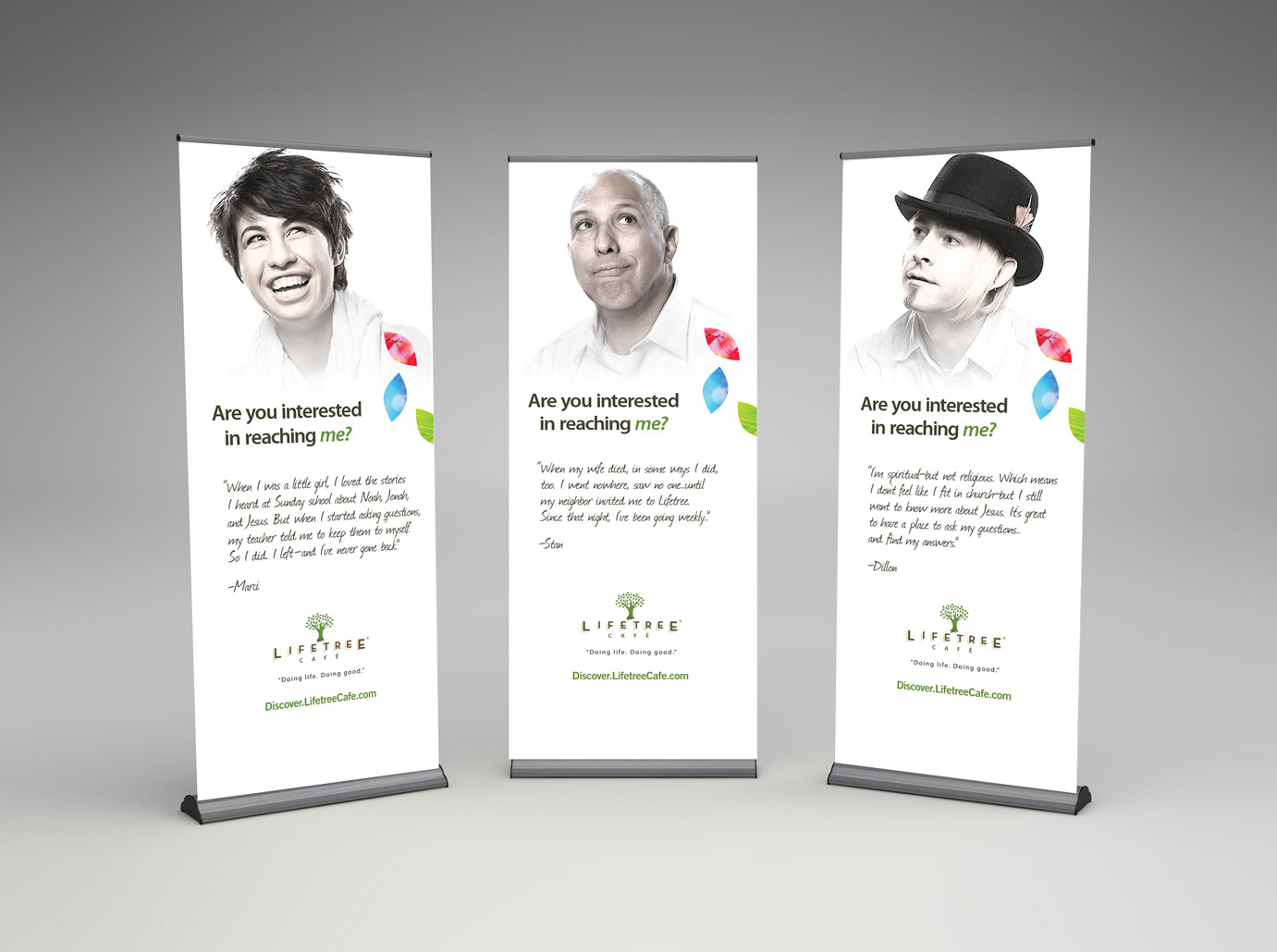 vertical banners for trade show. Art directed photo shoot as well.