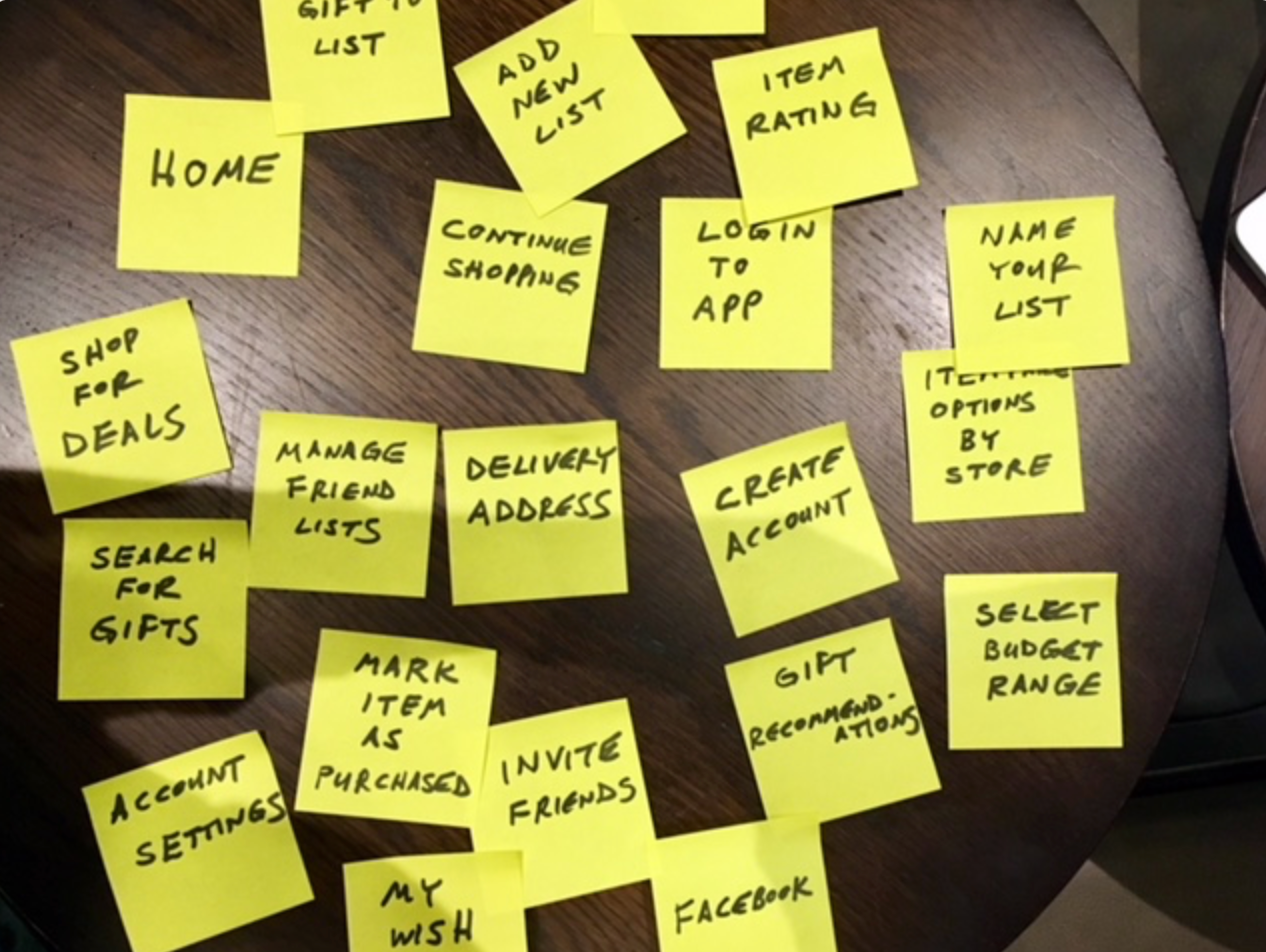 card sort - before