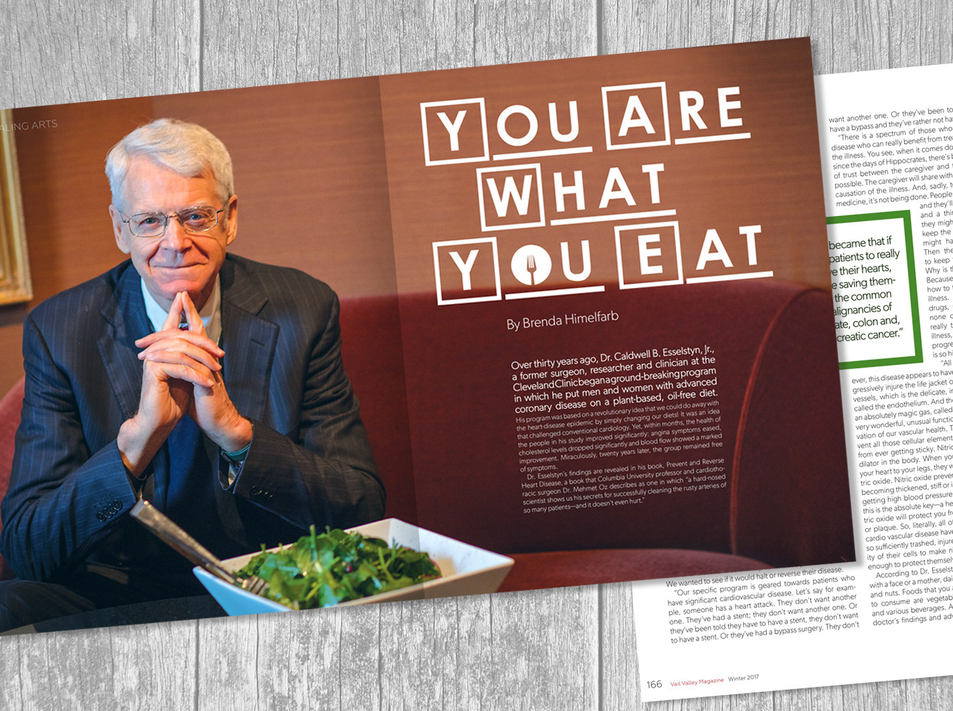 A four-page article designed for Vail Magazine.