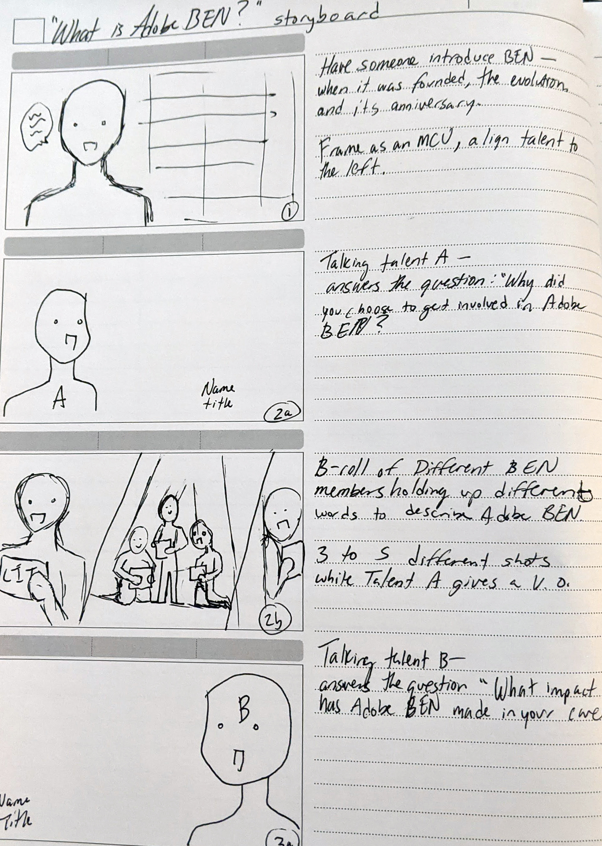 Storyboard Page 1 - "What is Adobe BEN?" (2020)