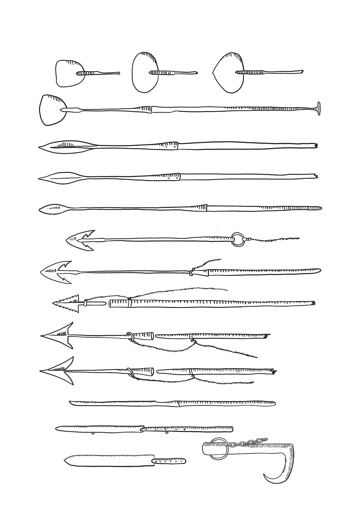 Harpoons sketch, Moby Dick, 2025