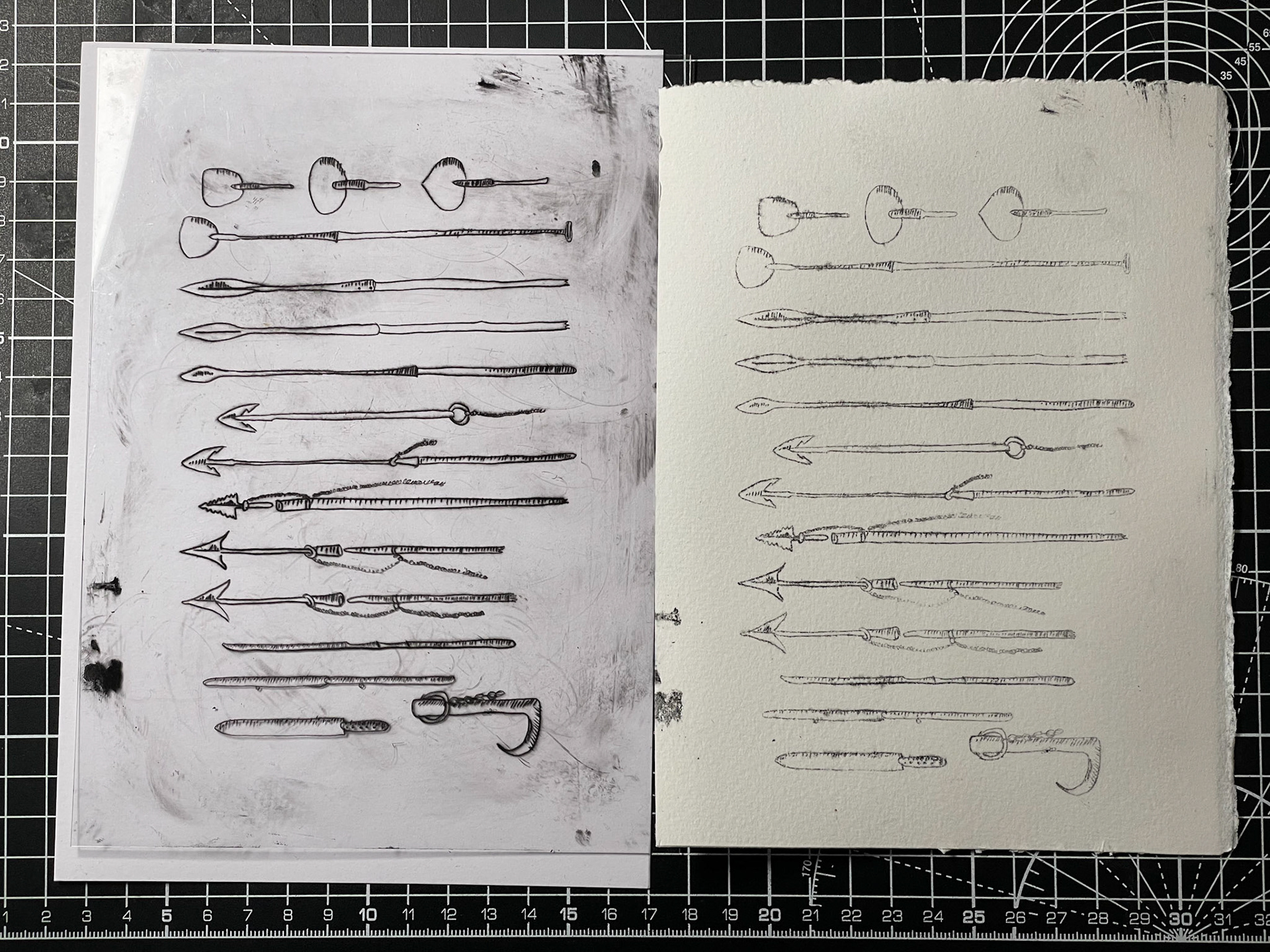 Harpoons drypoint, Moby Dick, 2025