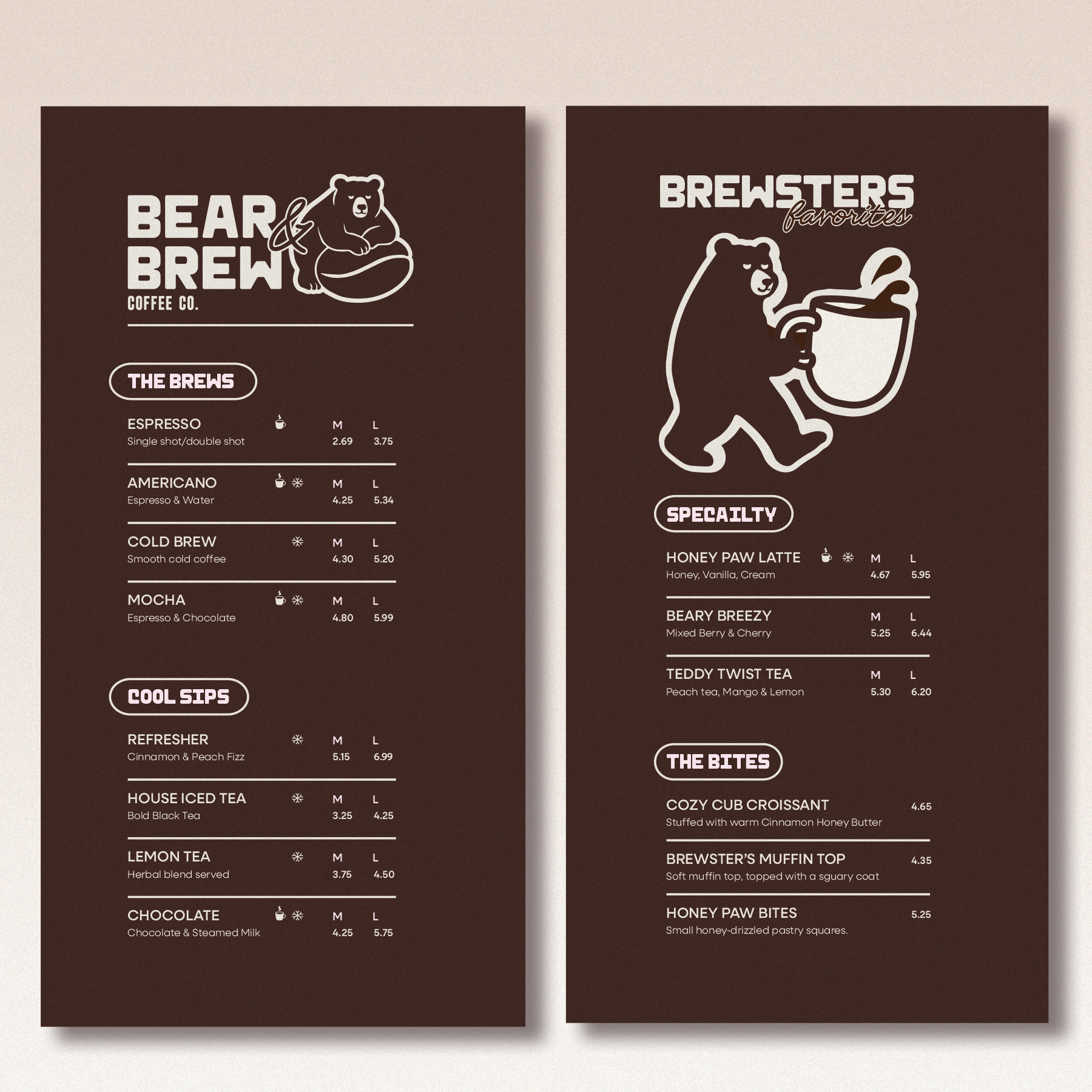Front & Back Menu