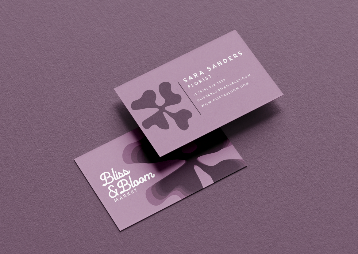 Bliss & Bloom Business Card Front and Back