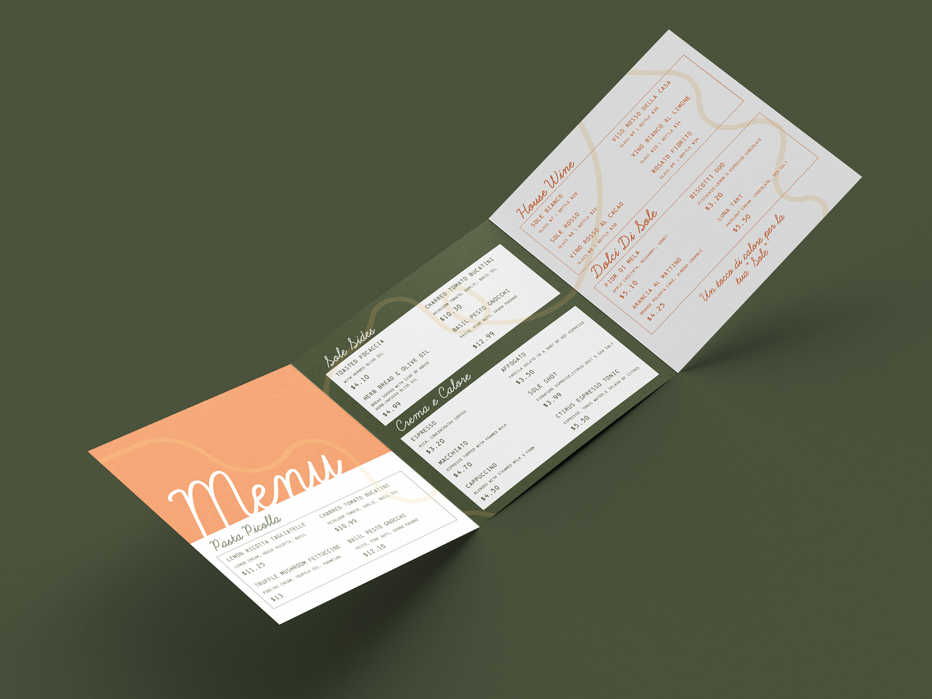 Inside of trim-fold menu